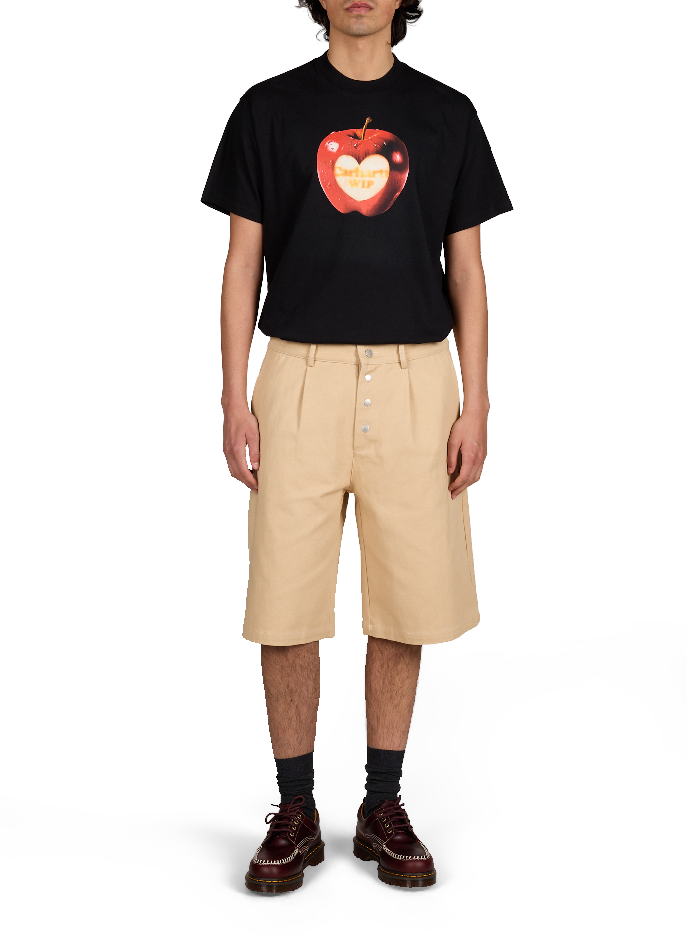 Cotton apple logo printed t-shirt CARHARTT WIP Black