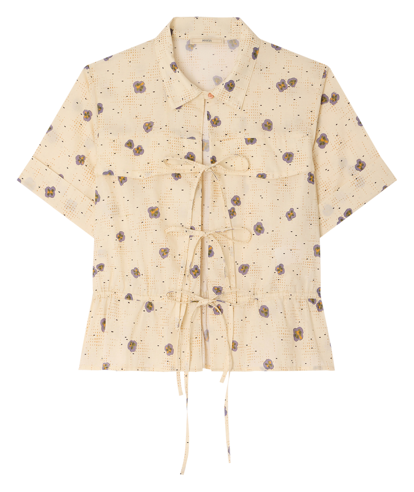 Chemise droite col classique en coton imprimé chiavari SESSUN Multicolore