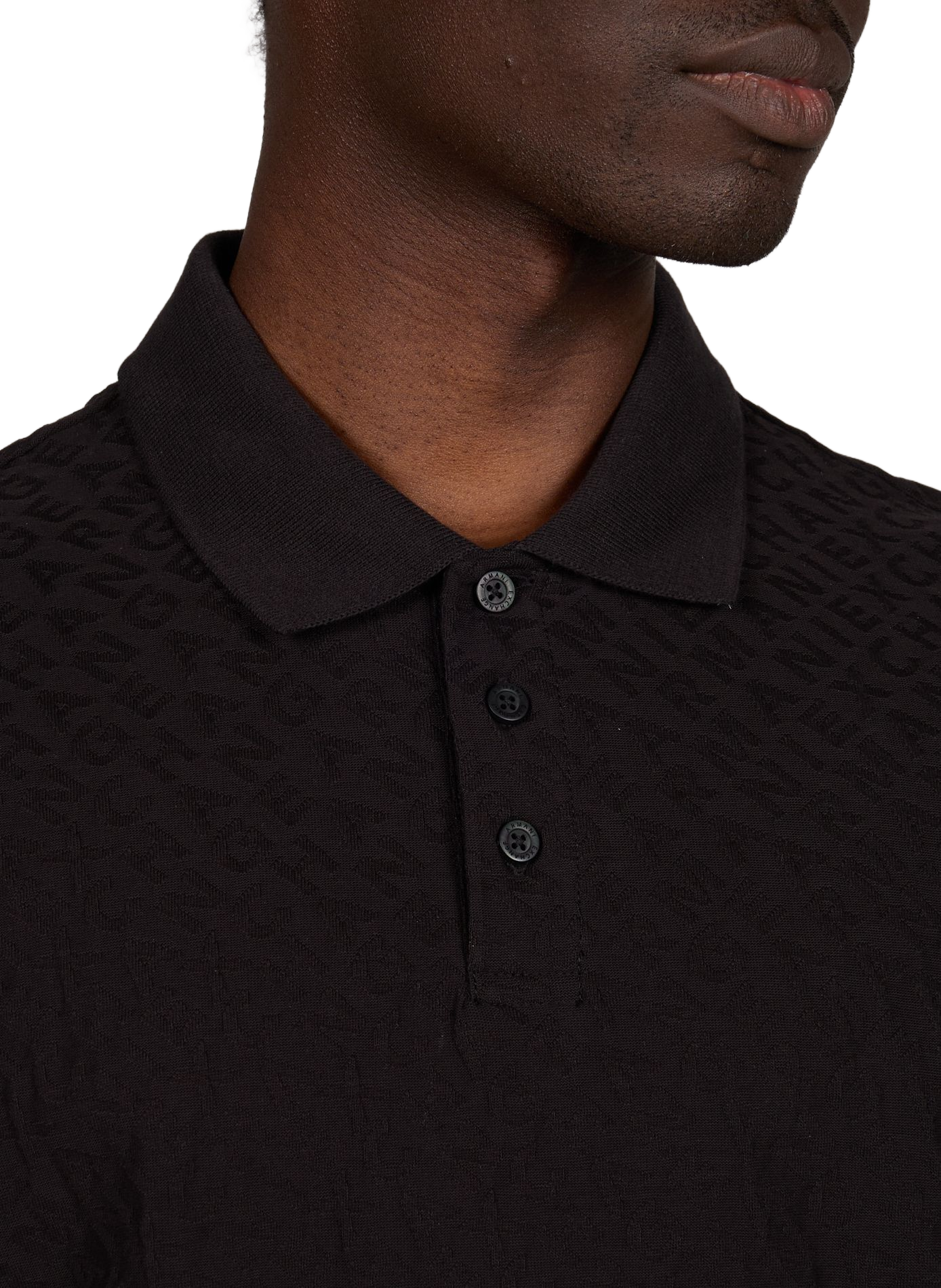 Short-sleeved cotton polo shirt with logo ARMANI EXCHANGE Black