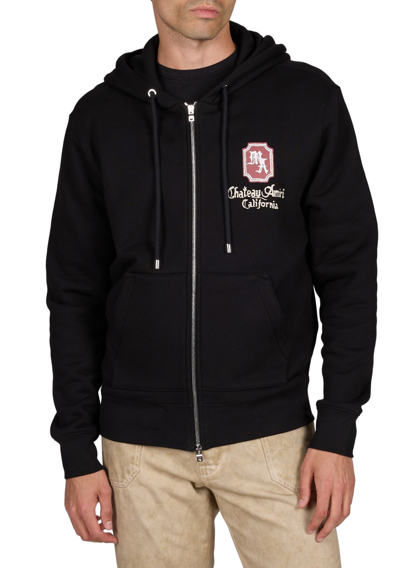 Hoodie imprimé à capuche en coton AMIRI Noir