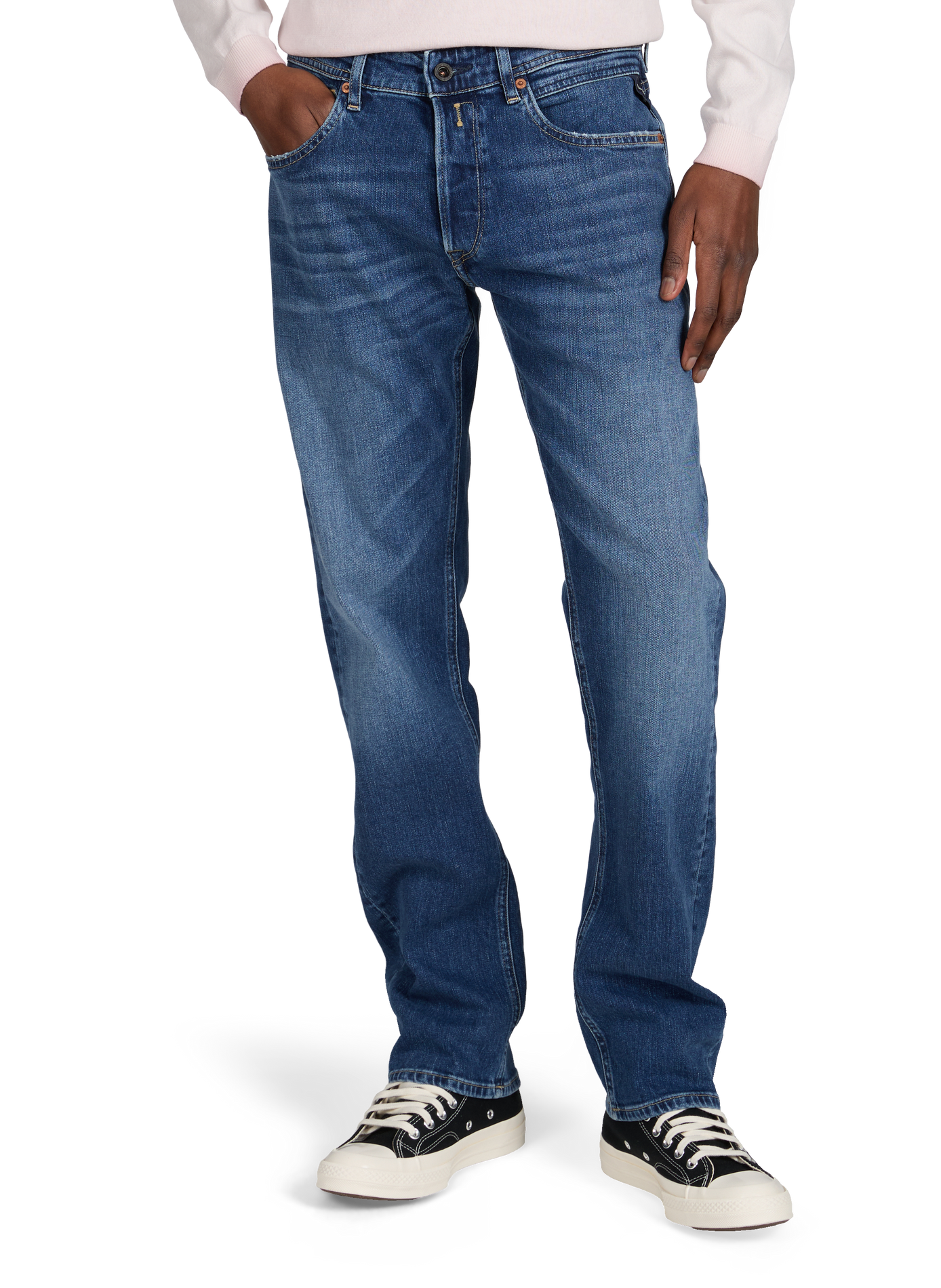 Jean droit en coton mélangé REPLAY Bleu