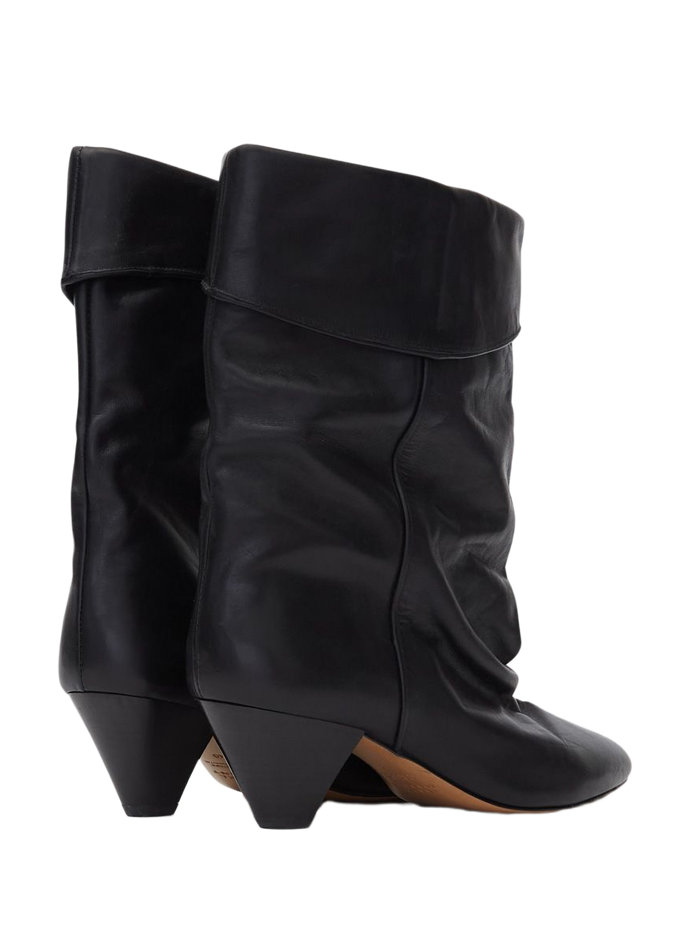 Draped leather Dalby boots ISABEL MARANT Black