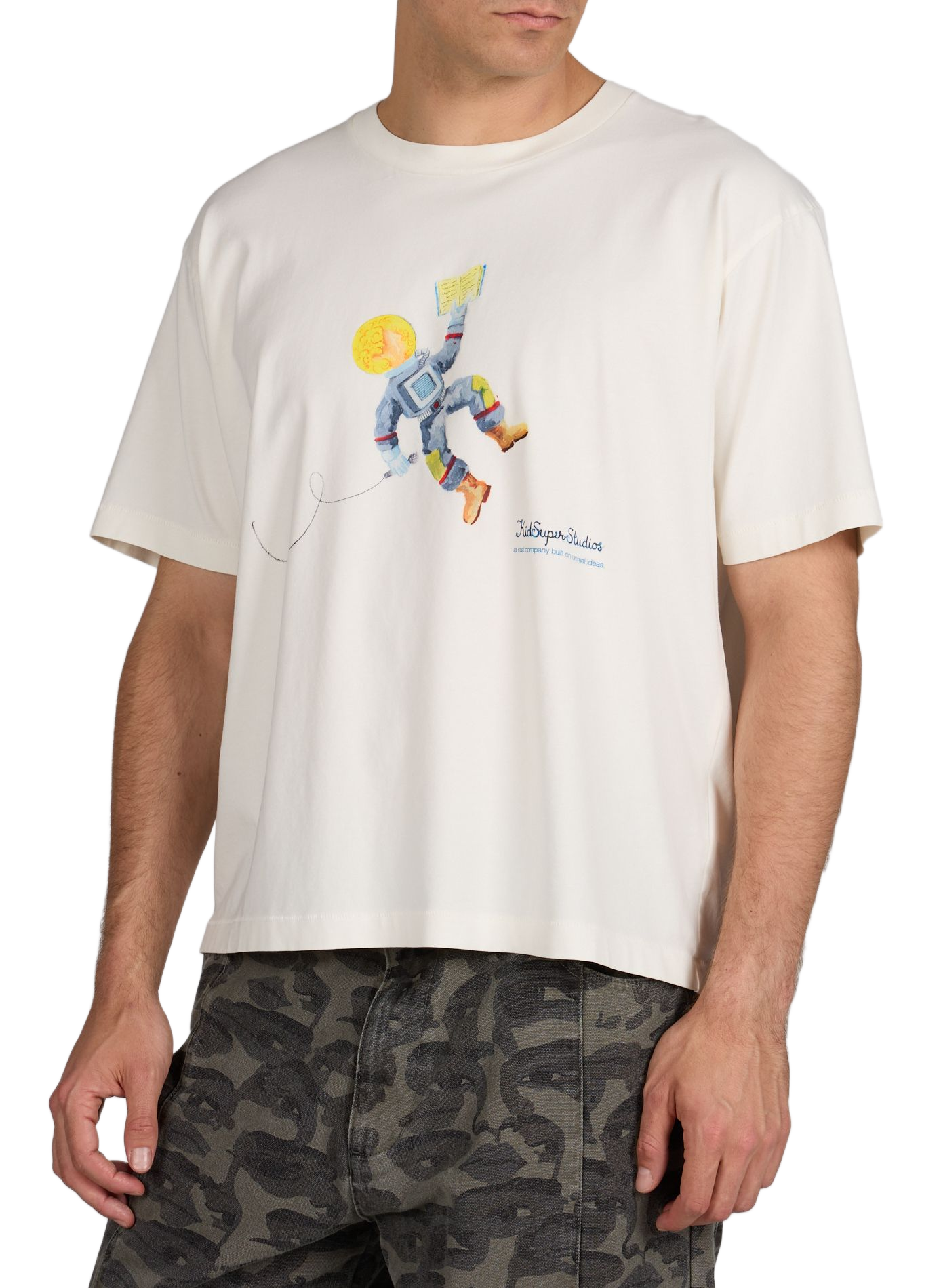 Cotton round-neck T-shirt KIDSUPER White