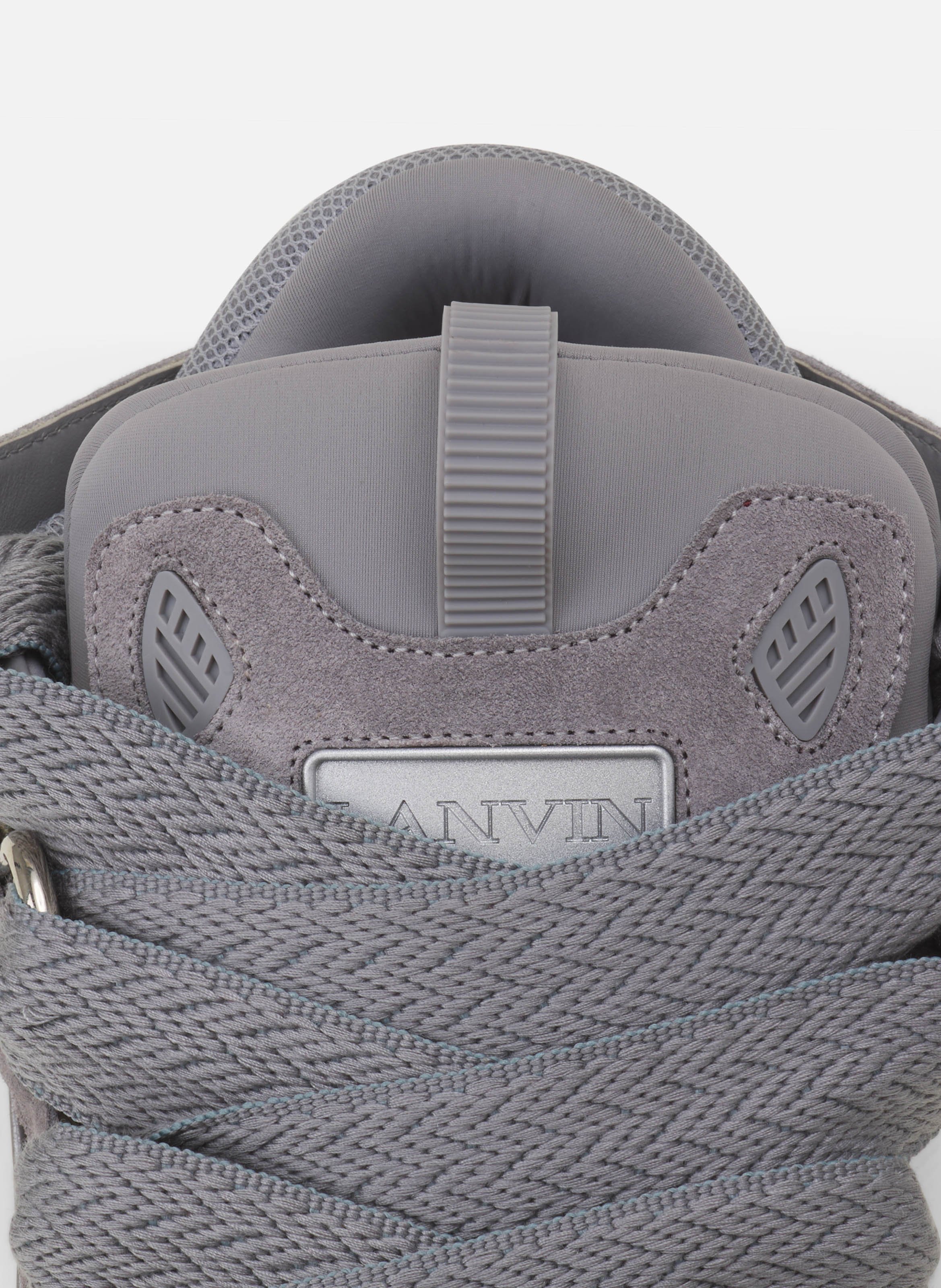 Sneakers curbs en suede monocolor LANVIN Gris