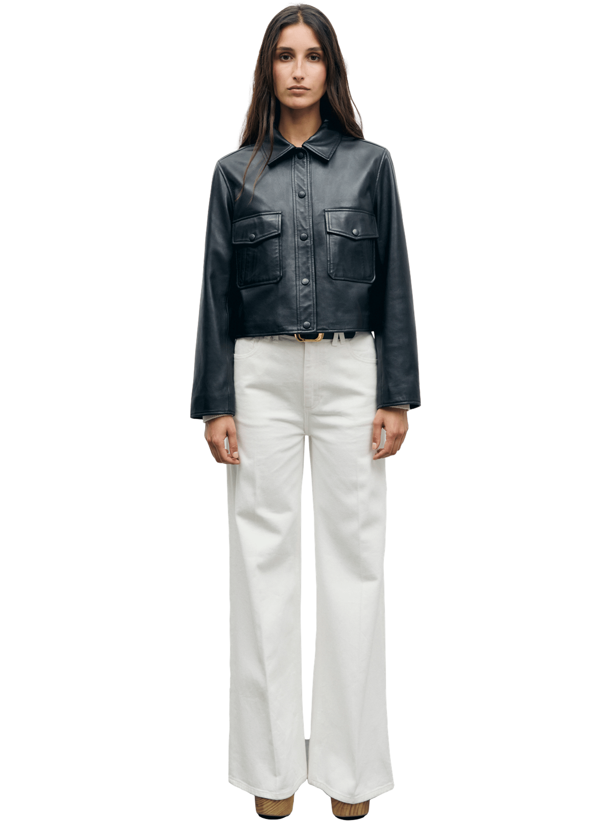 Veste courte en cuir vieilli - petra GERARD DAREL Noir