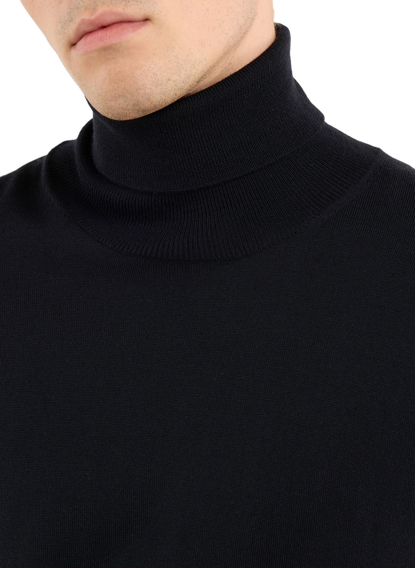 Merino wool turtleneck jumper | Blue SAISON 1865 Men