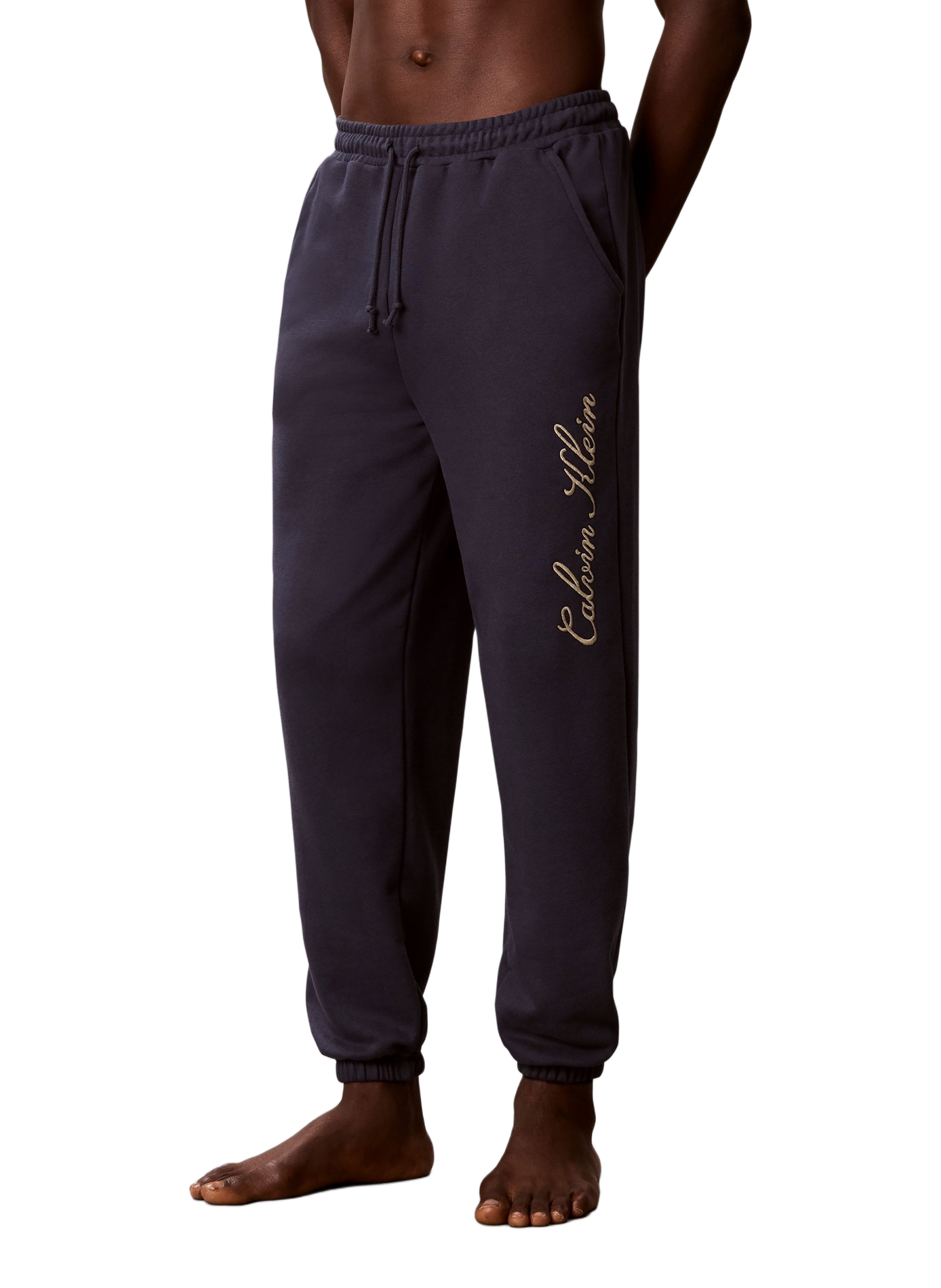 Pantalon de survêtement à logo en coton mélangé CALVIN KLEIN Bleu