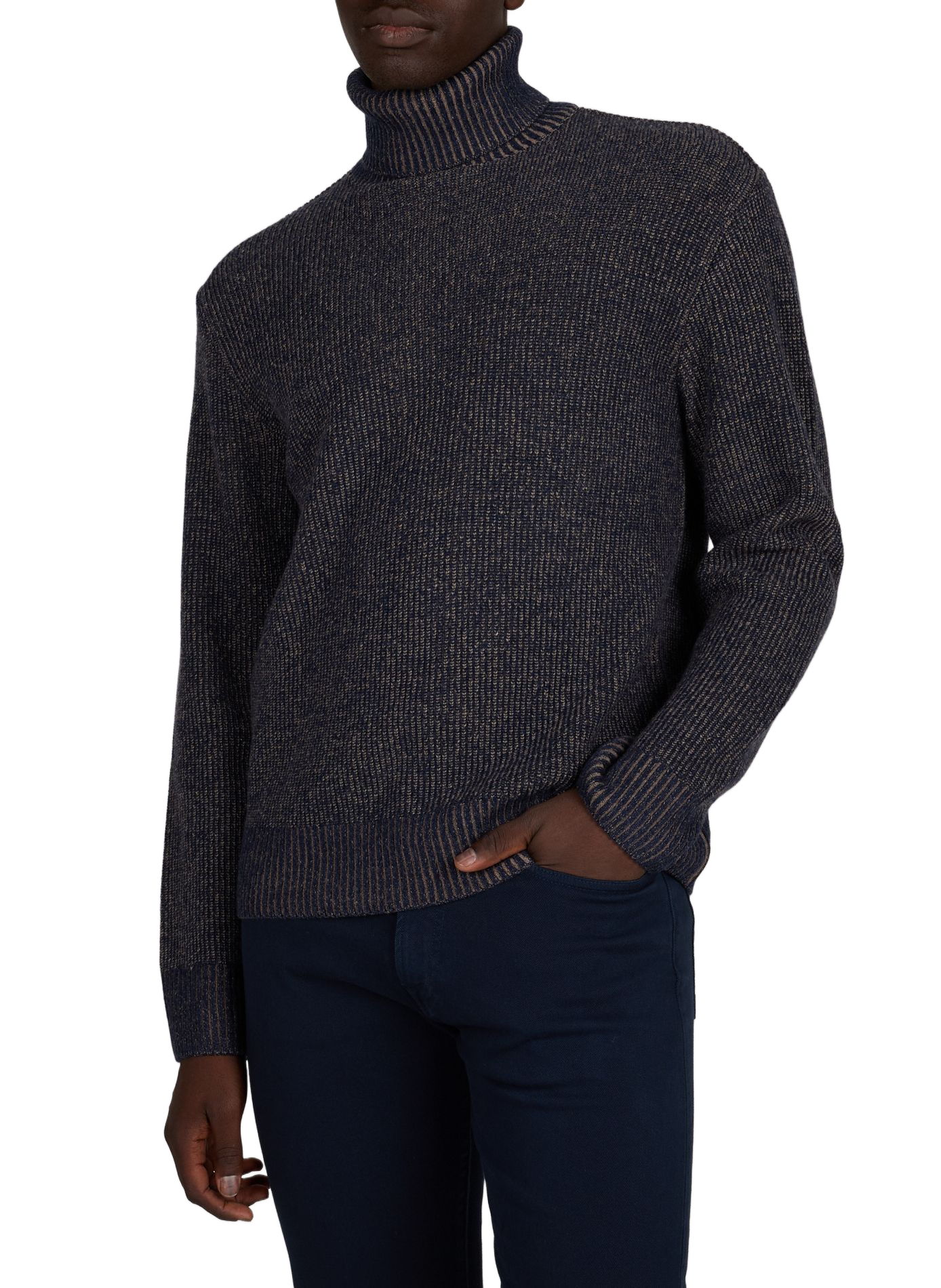 Straight fit turtleneck sweater in wool and cashmere PAUL & SHARK Multicolour