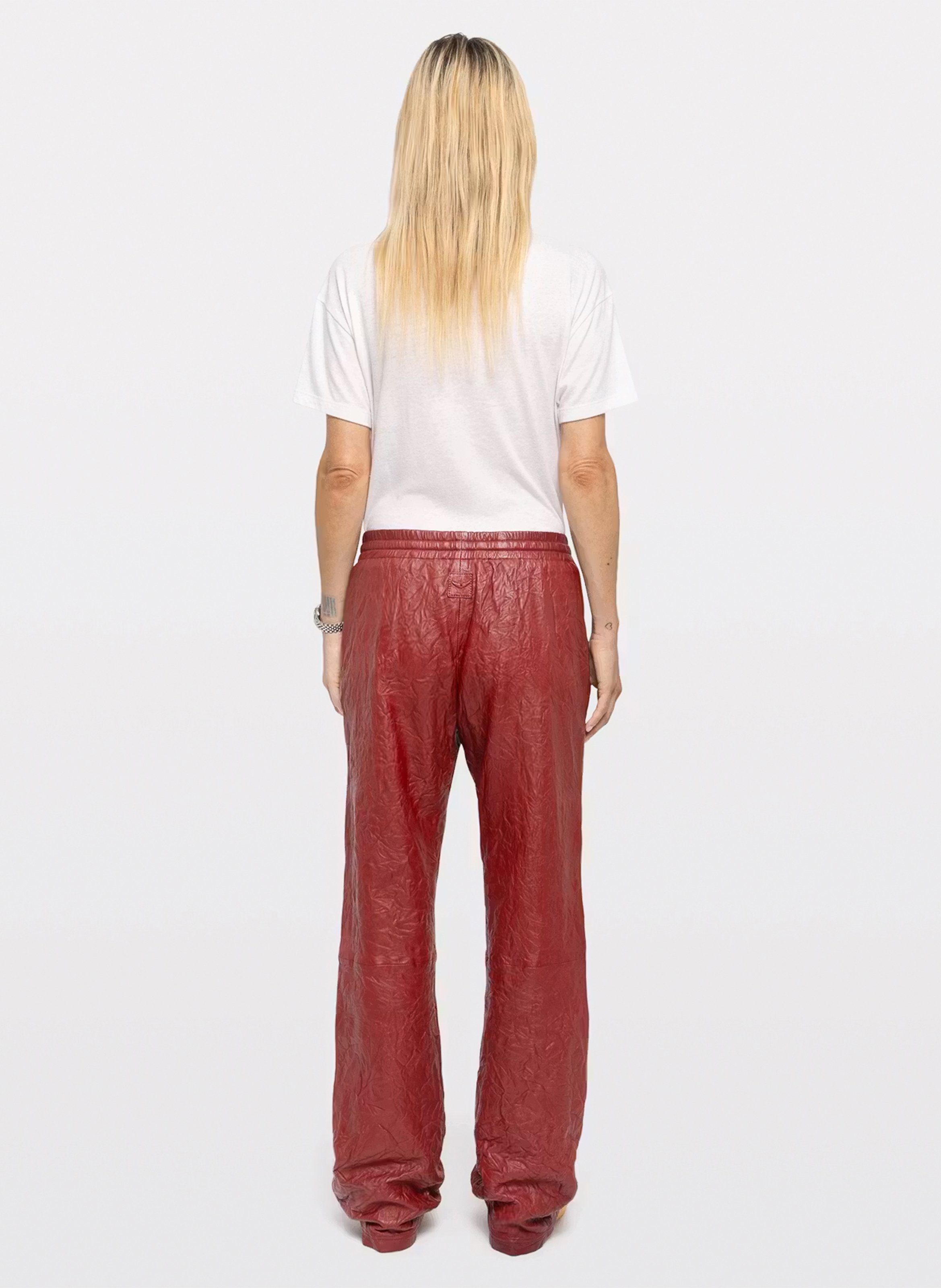Rechte leren broek met zakken | Rood ZADIG&VOLTAIRE Dames