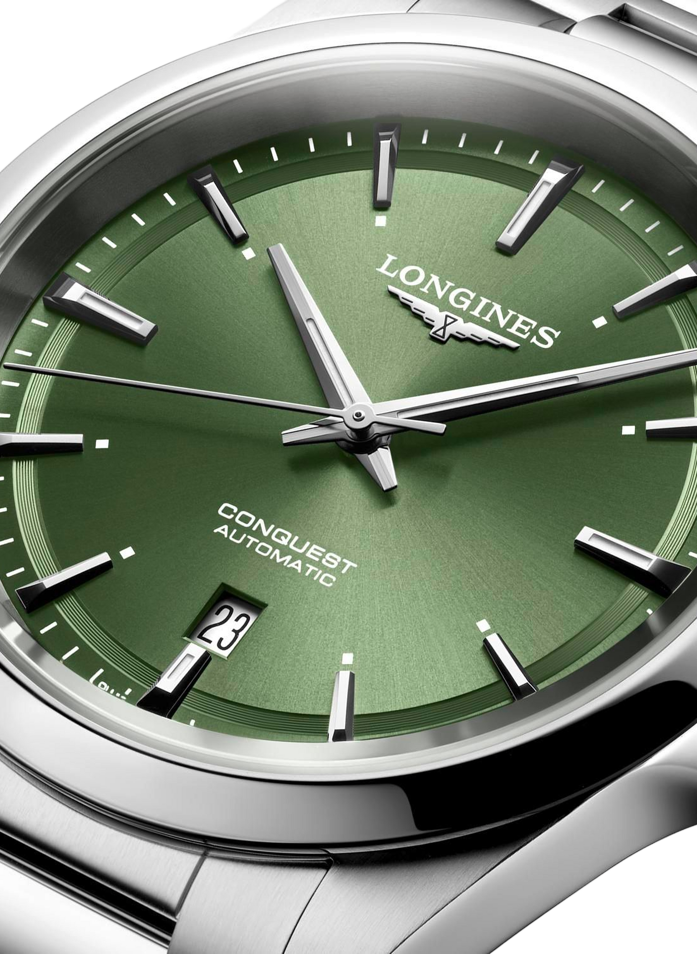 Montre automatique Conquest 2023 en acier inoxydable LONGINES Blanc