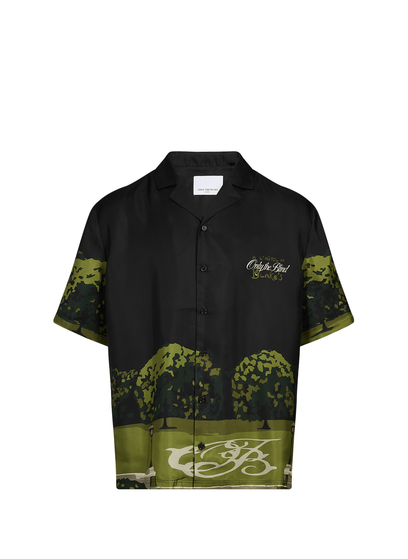 Bedruckte Seidenbluse ONLY THE BLIND Schwarz