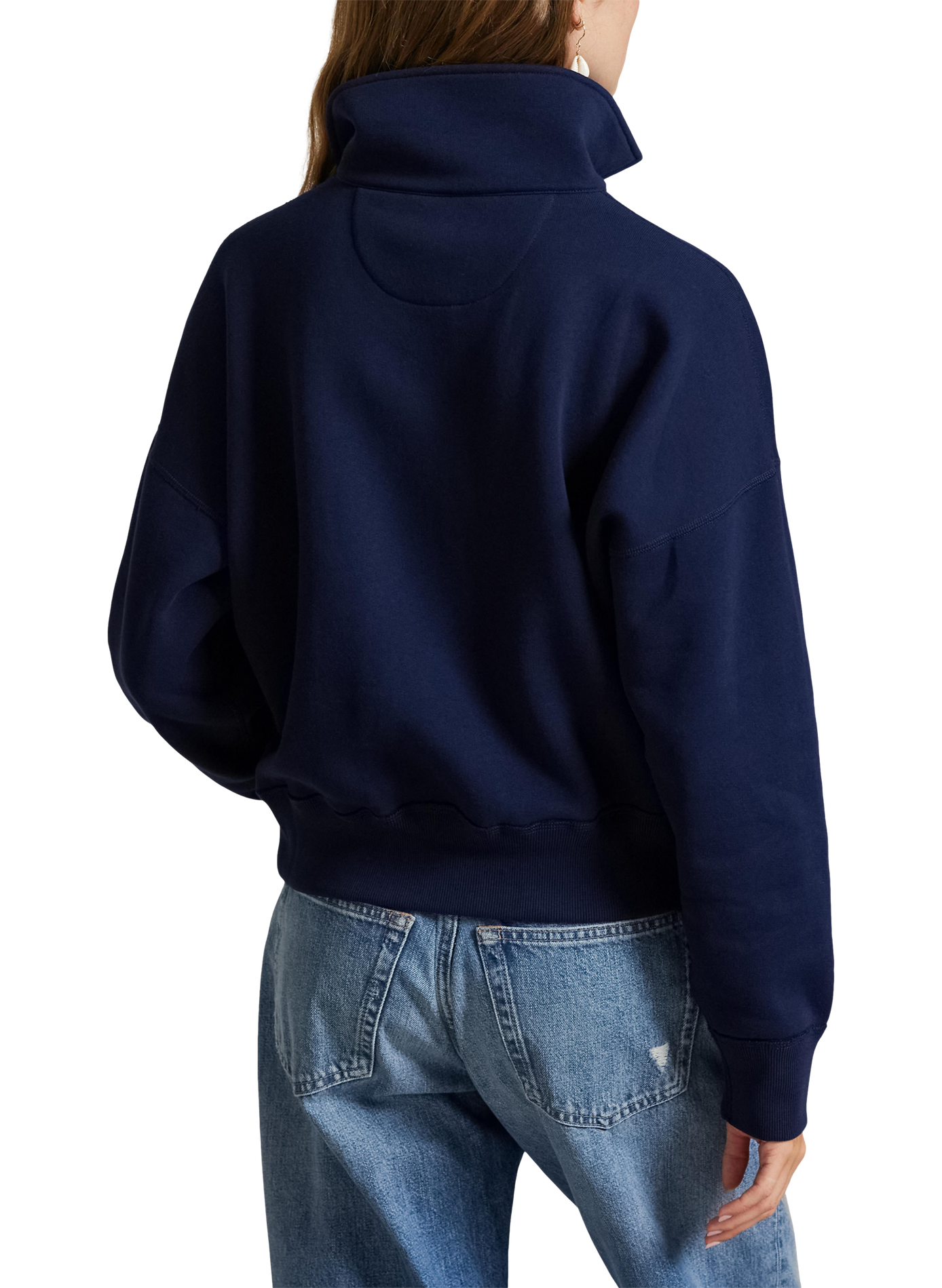 Kurzes Sweatshirt aus Baumwollmischung mit gesticktem Logo POLO RALPH LAUREN Blau
