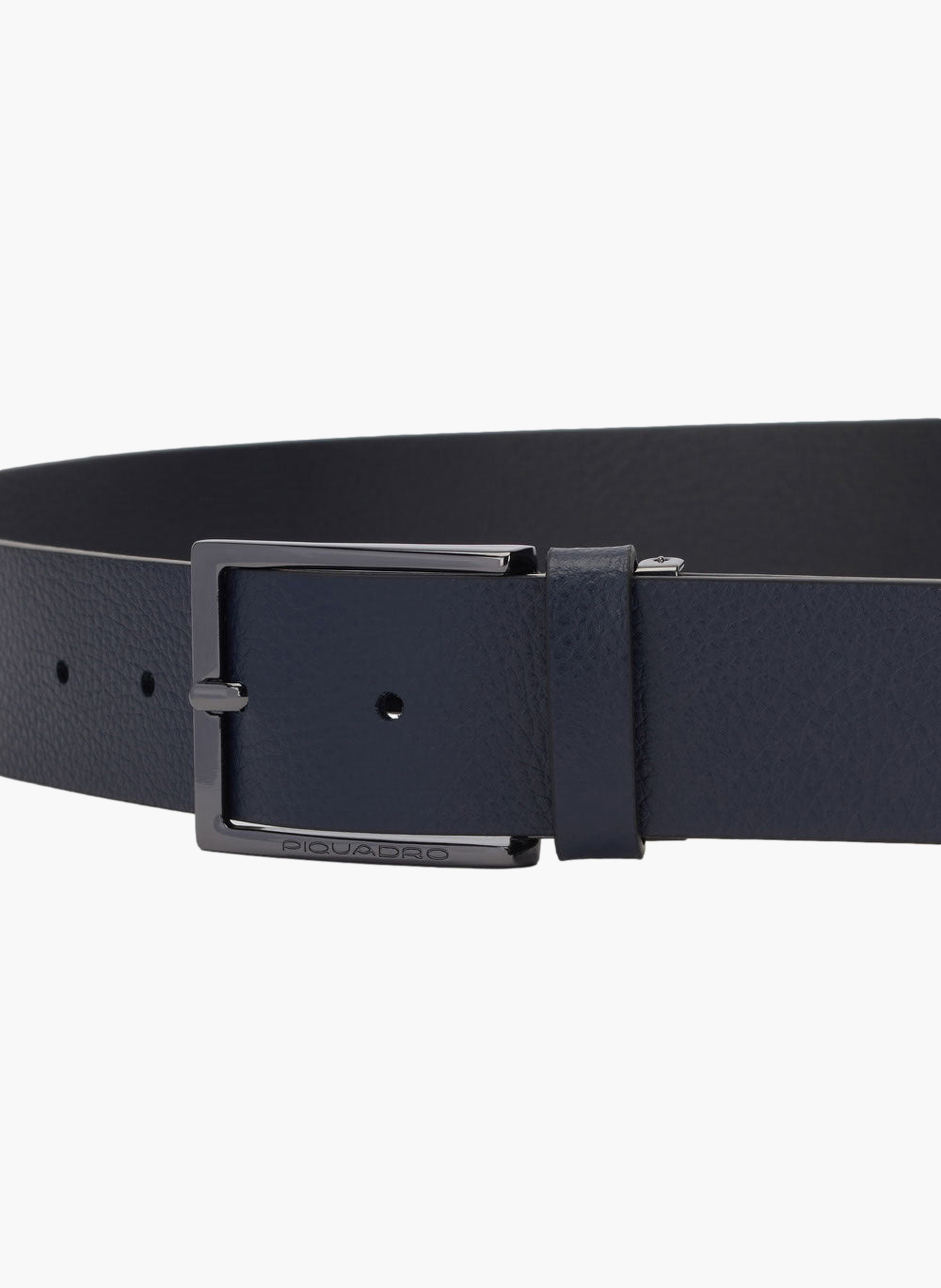 Men's cut-edge reversible leather belt PIQUADRO Black