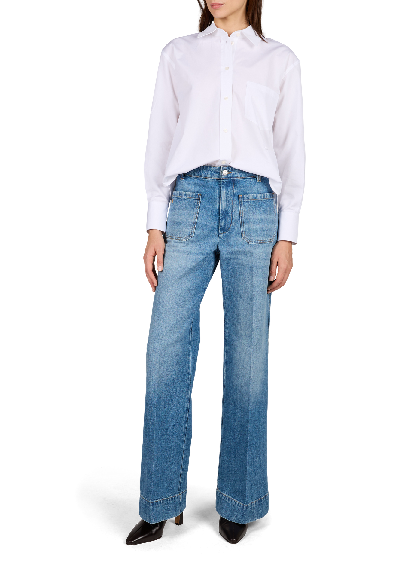 Straight classic collar cotton shirt VICTORIA BECKHAM White