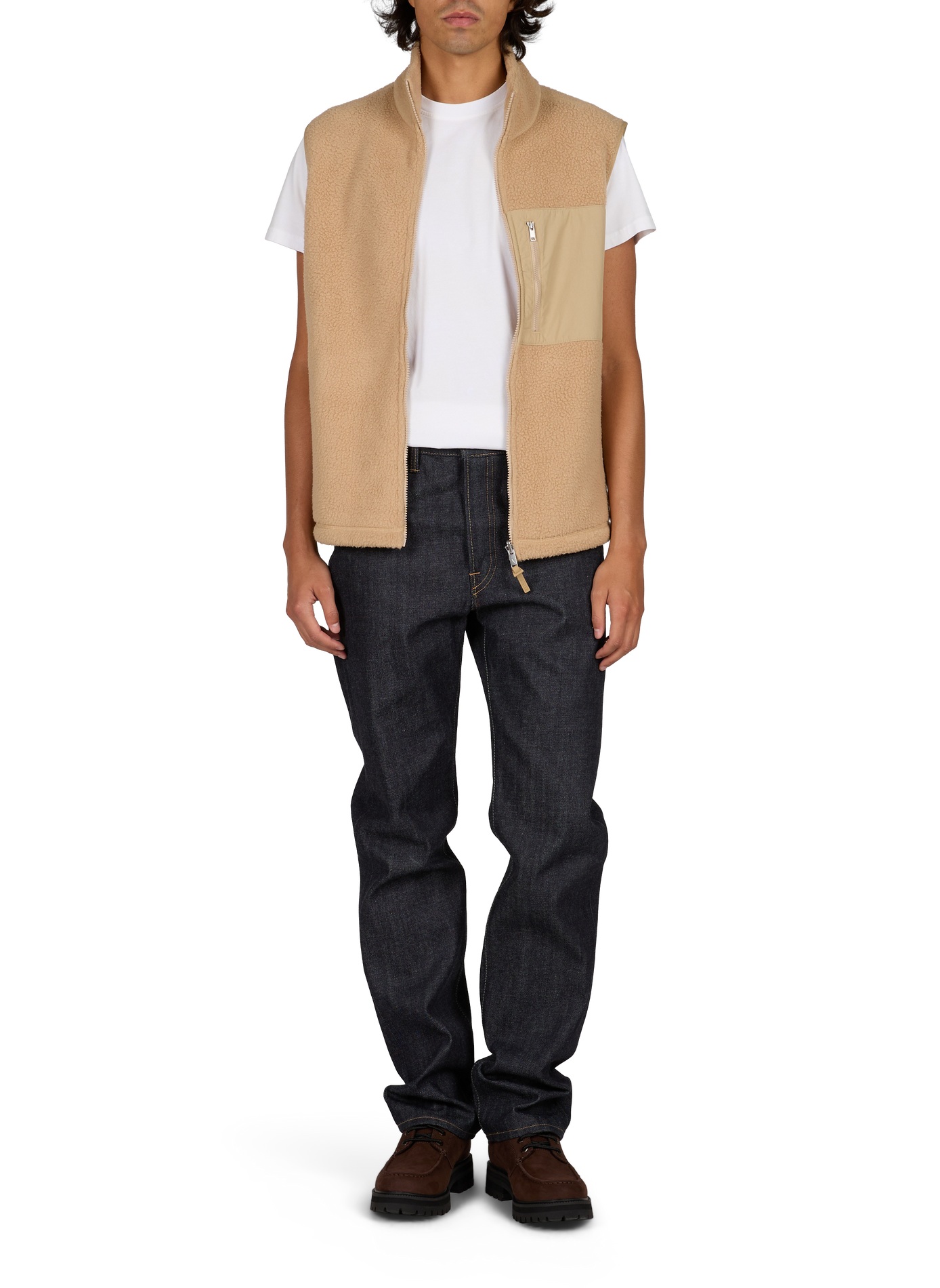Gilet col montant droit uni AIGLE Beige