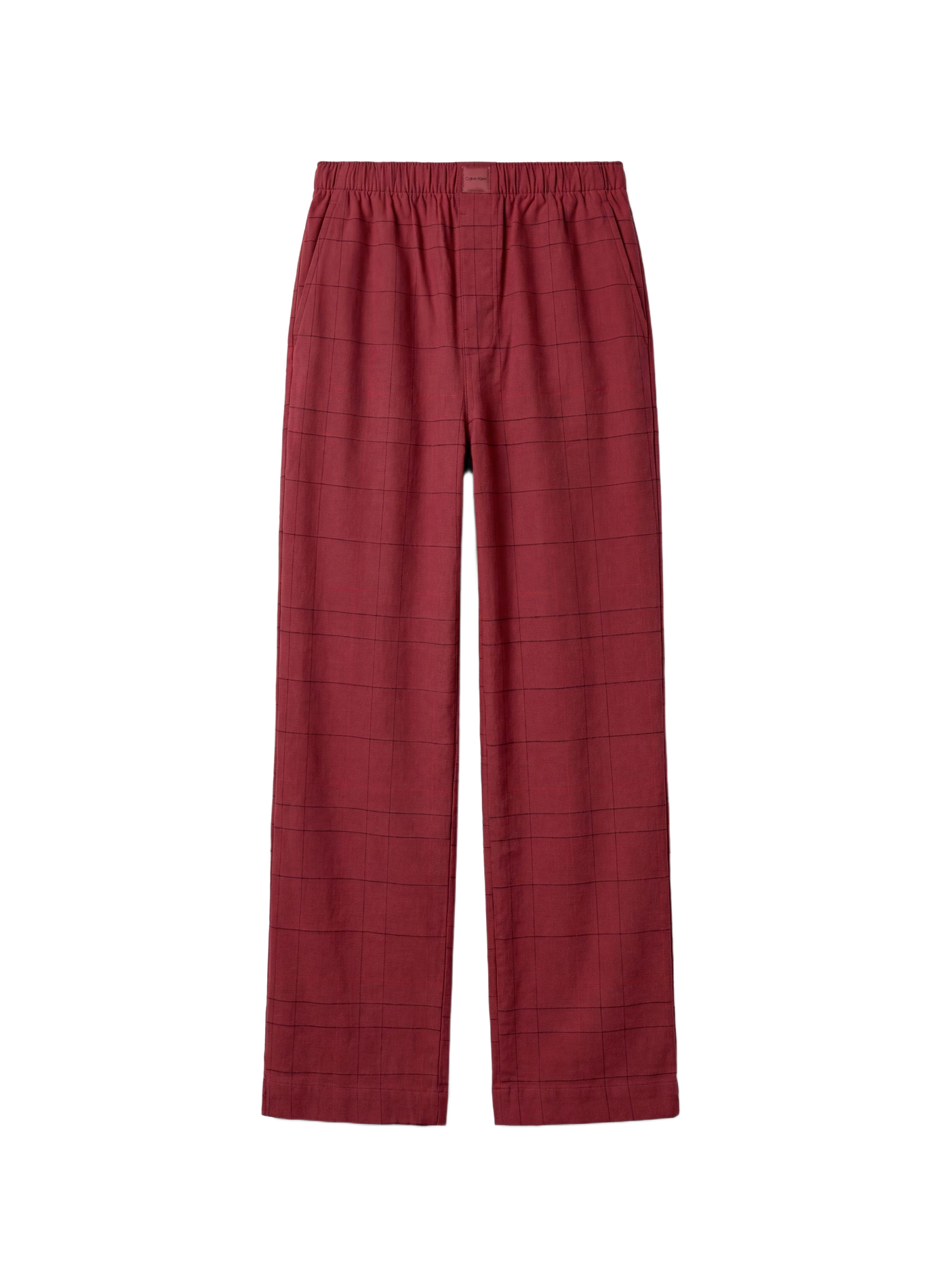 Karierter Pyjamahose aus Baumwollmischung CALVIN KLEIN Beige