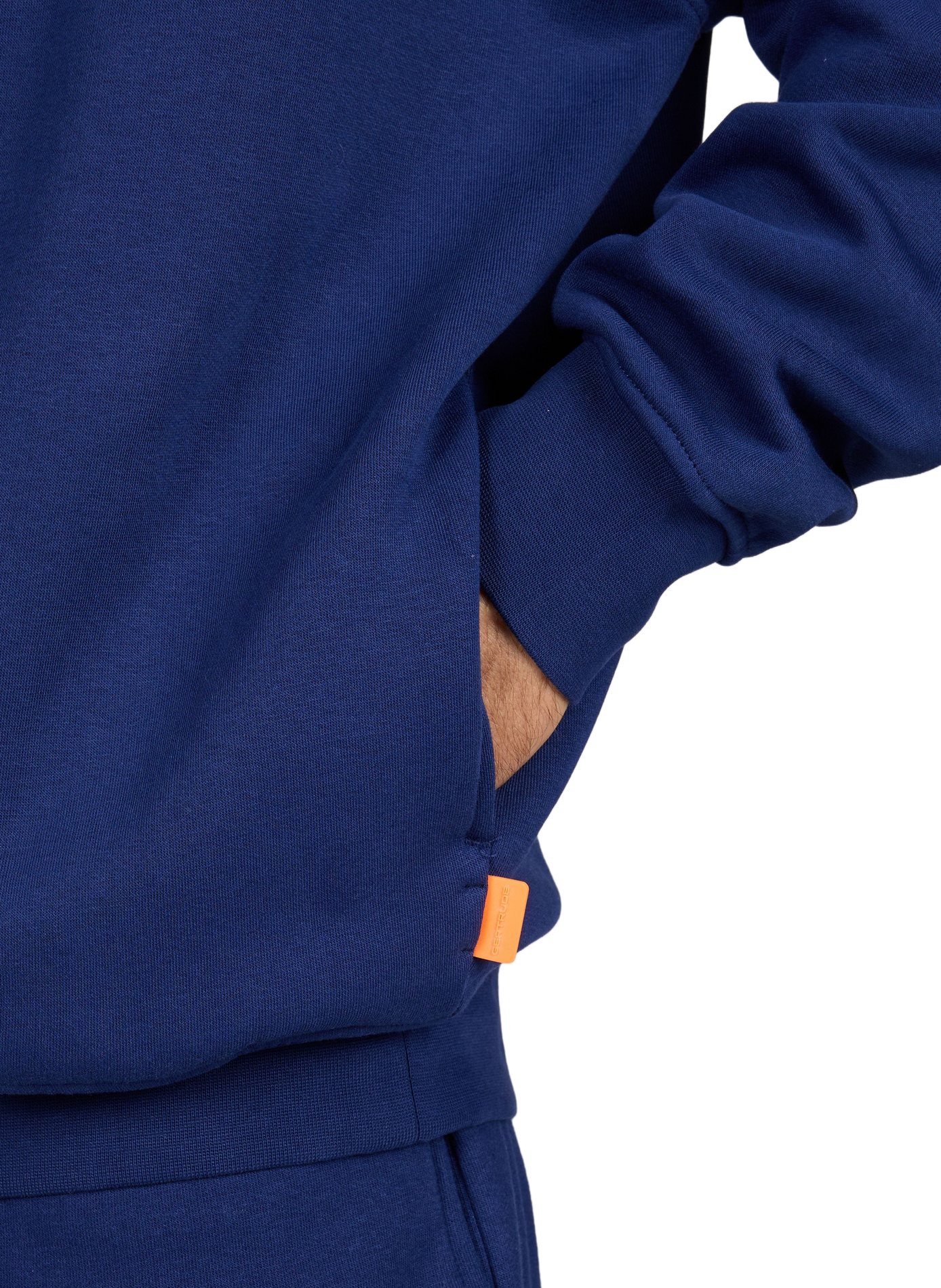 Oversize Rundhalsausschnitt Pullover aus Baumwollmischung GERTRUDE Blau