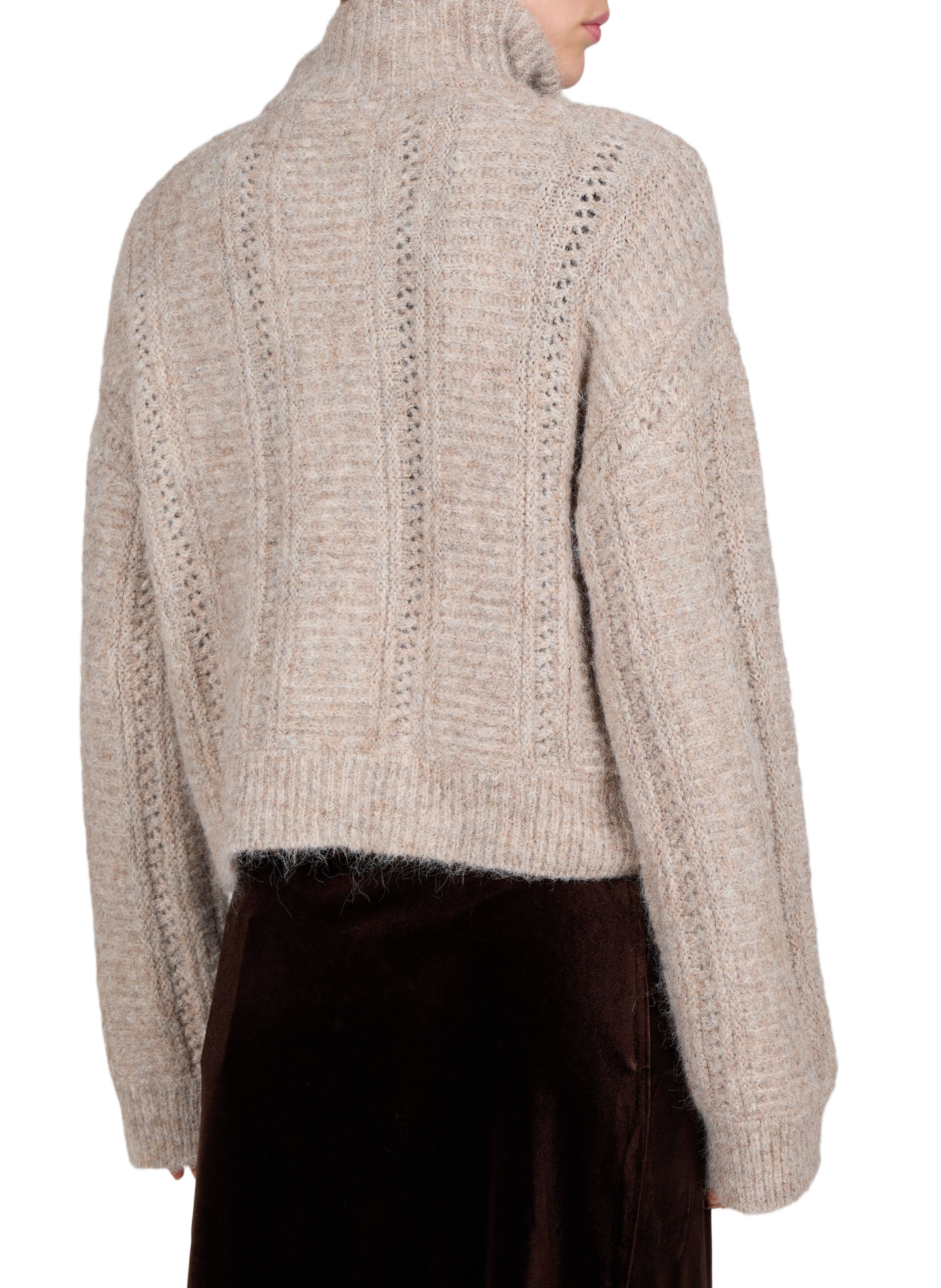 Oversized trucker-collar sweater VILA Beige