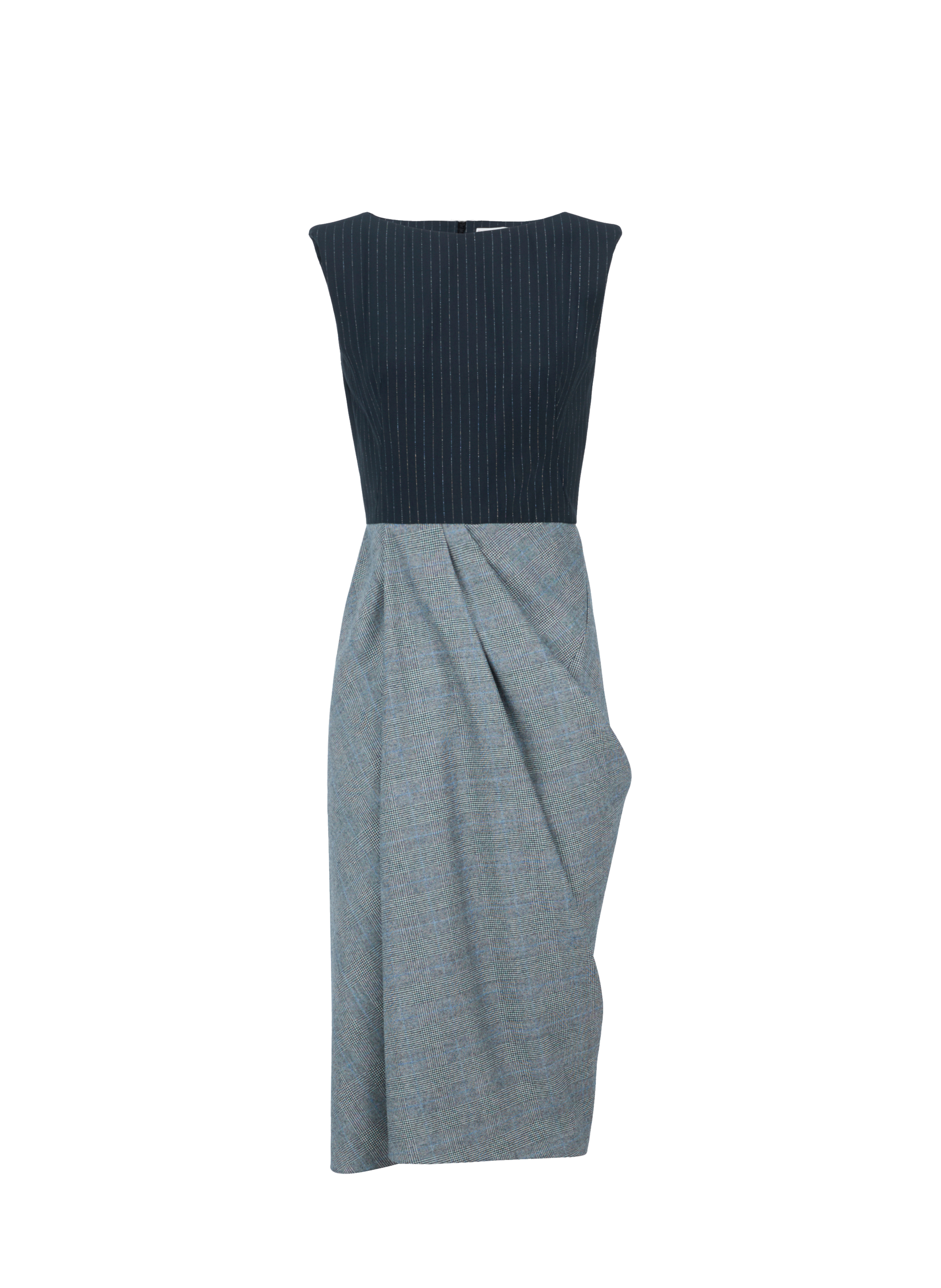 Robe midi drapée en laine