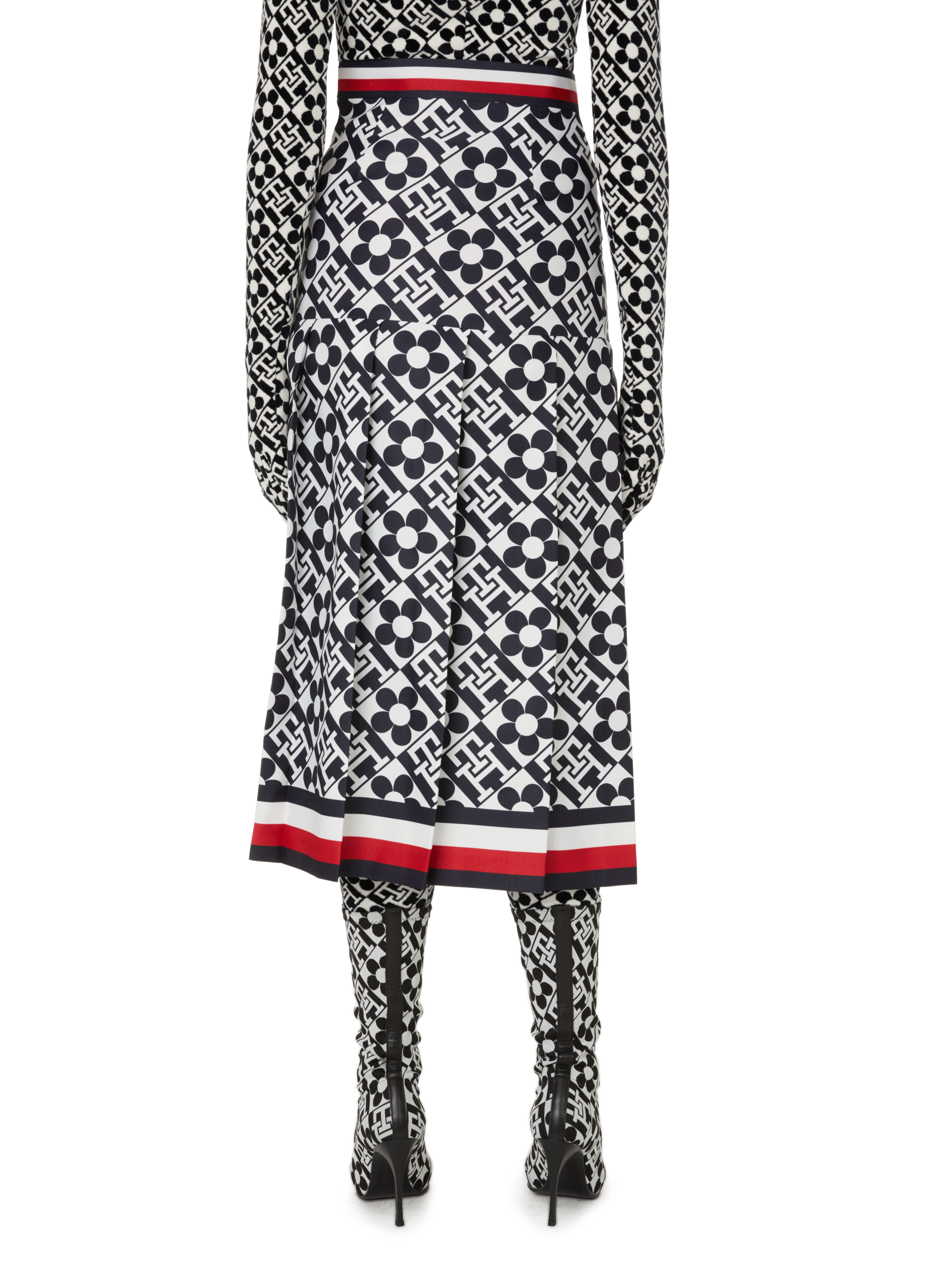 Jupe plissée à imprimé logo x Richard Quinn TOMMY HILFIGER Bleu