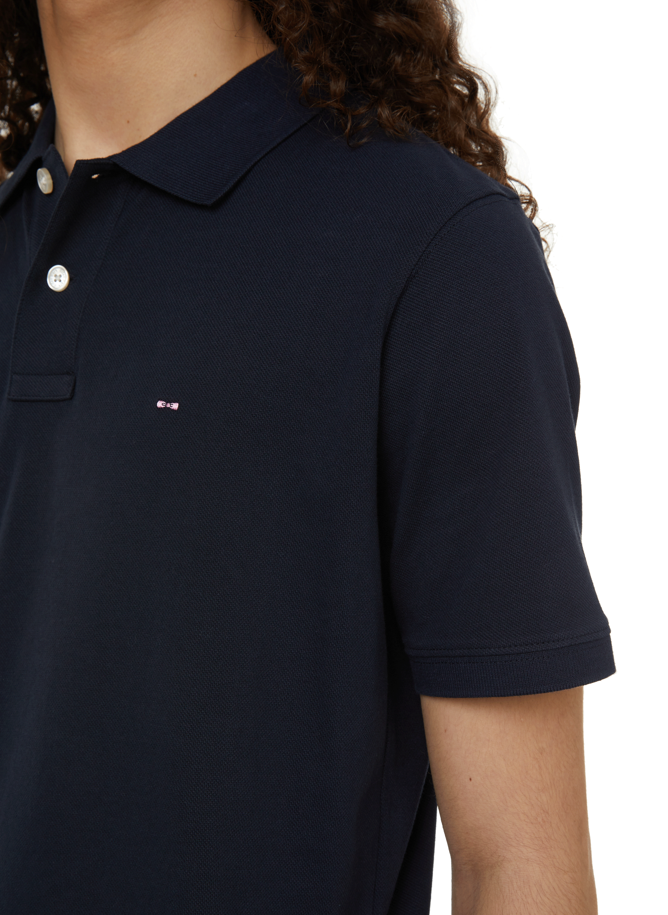 Plain cotton piqué polo shirt EDEN PARK Blue