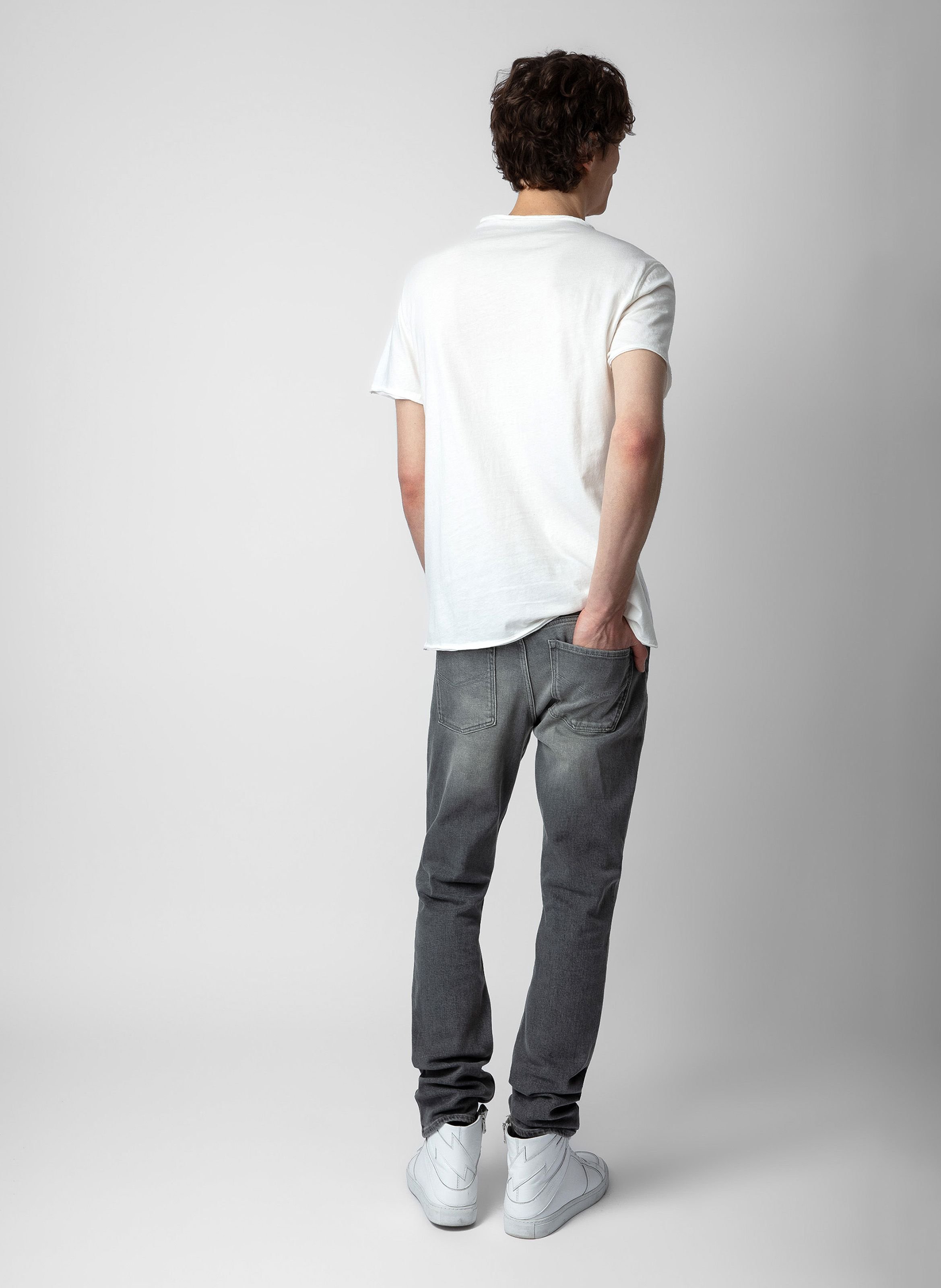 Tee-shirt col tunisien regular-fit en coton monastir ZADIG&VOLTAIRE Blanc