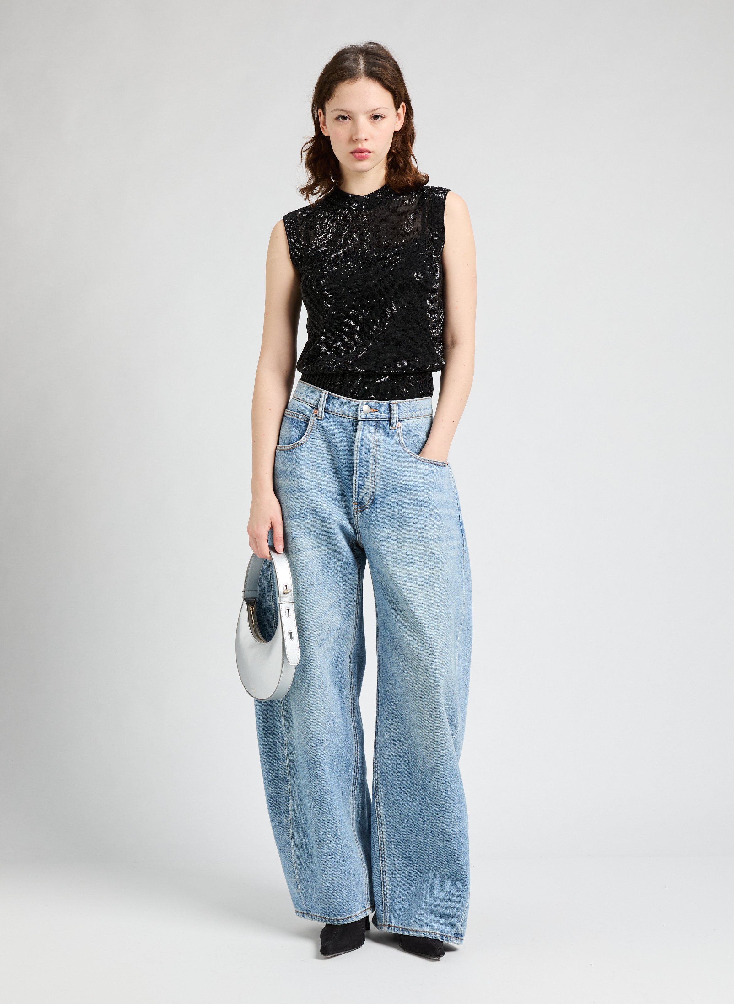Jean oversize arrondi ALEXANDER WANG Bleu
