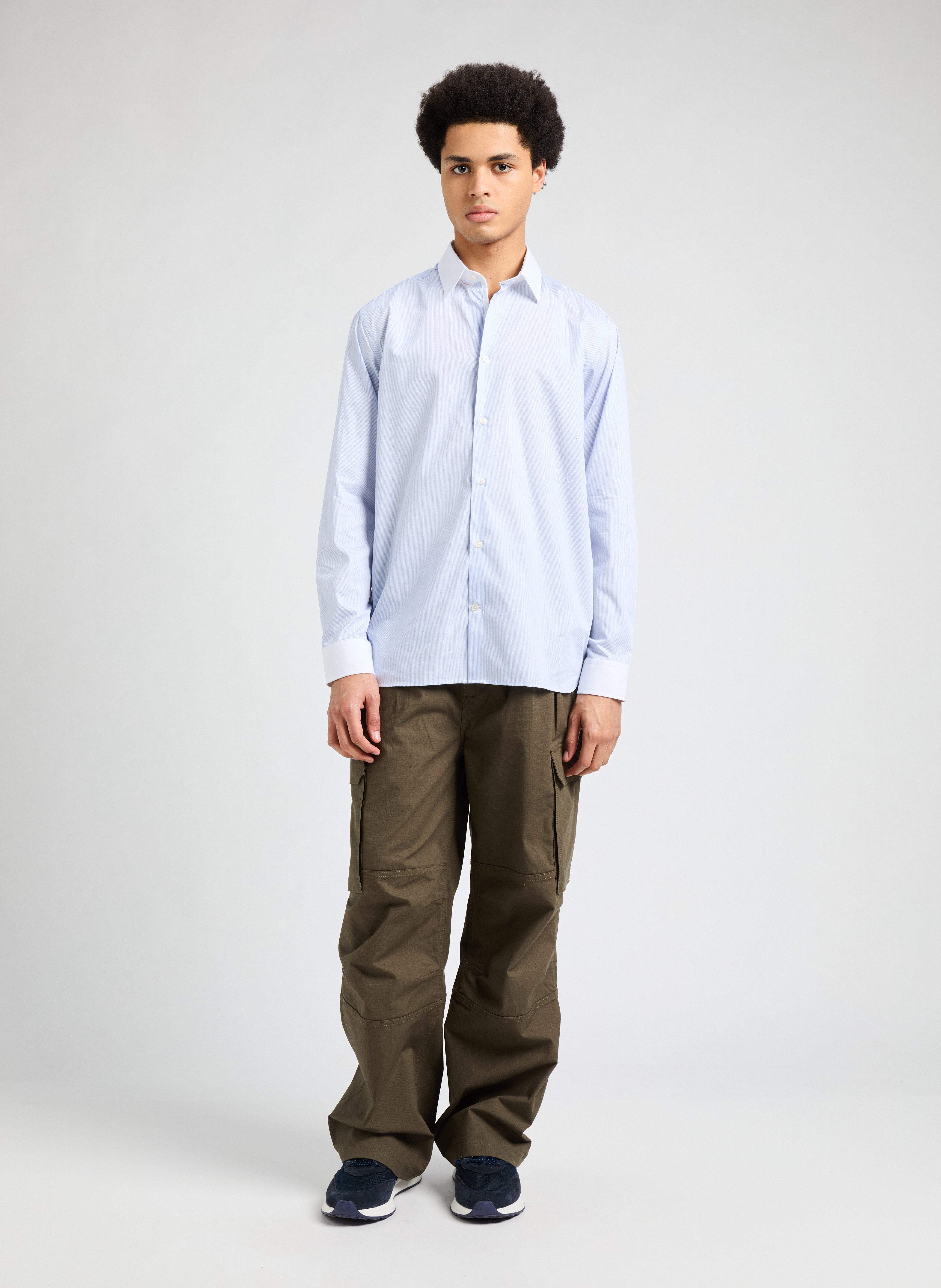 Chemise à rayures en coton SAISON 1865 Bleu