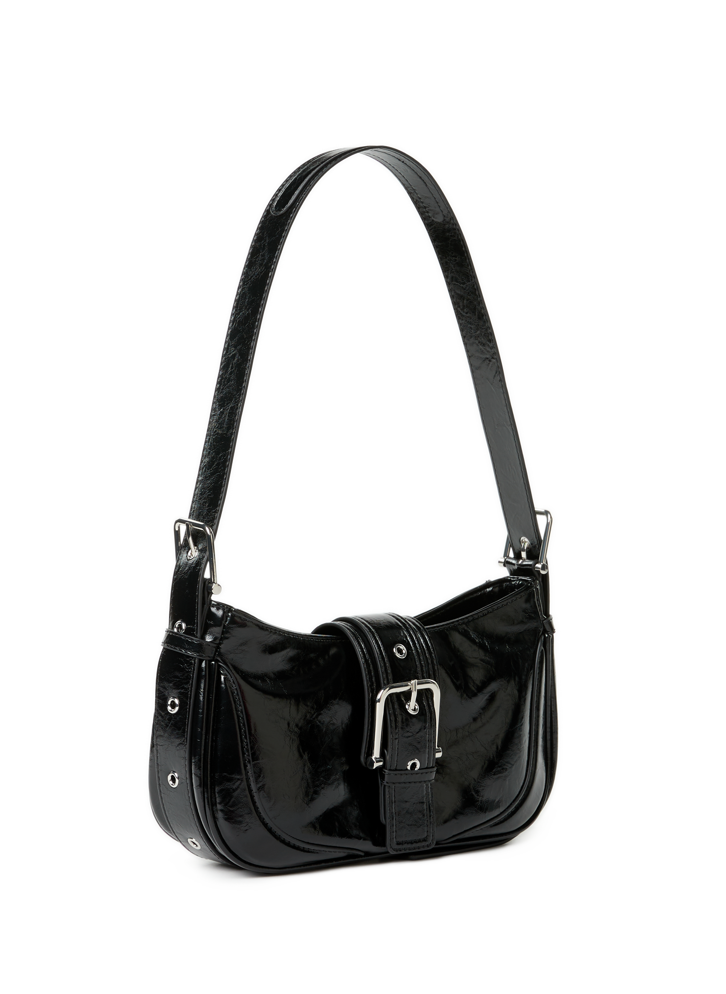 Sac à bandoulière verni AU PRINTEMPS PARIS Noir