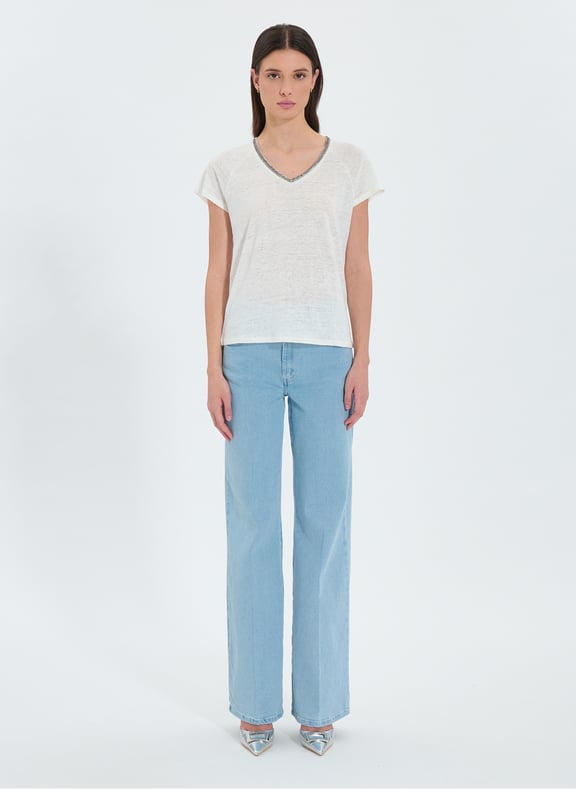 Top tabac cintré - tressie Blanc by ZAPA ZAPA Top tabac cintré - tressie Blanc