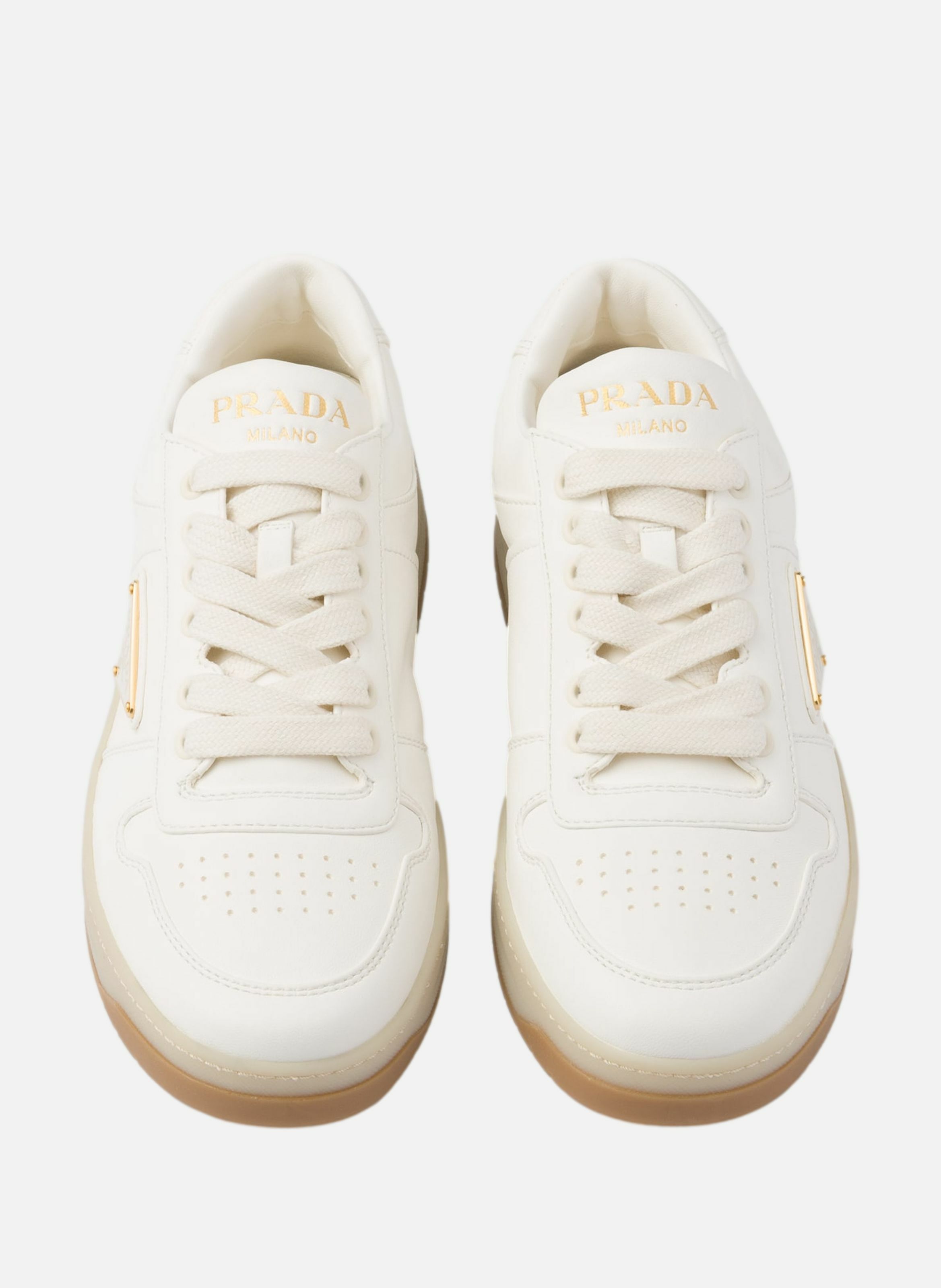 Sneakers downtown en cuir nappa PRADA Beige