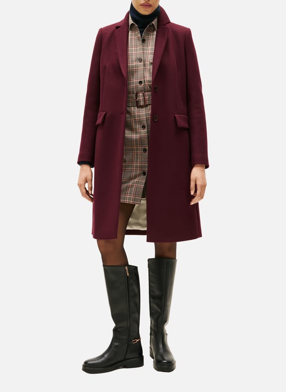Manteau droit avec cachemire Rouge by TOMMY HILFIGER TOMMY HILFIGER Manteau droit avec cachemire Rouge