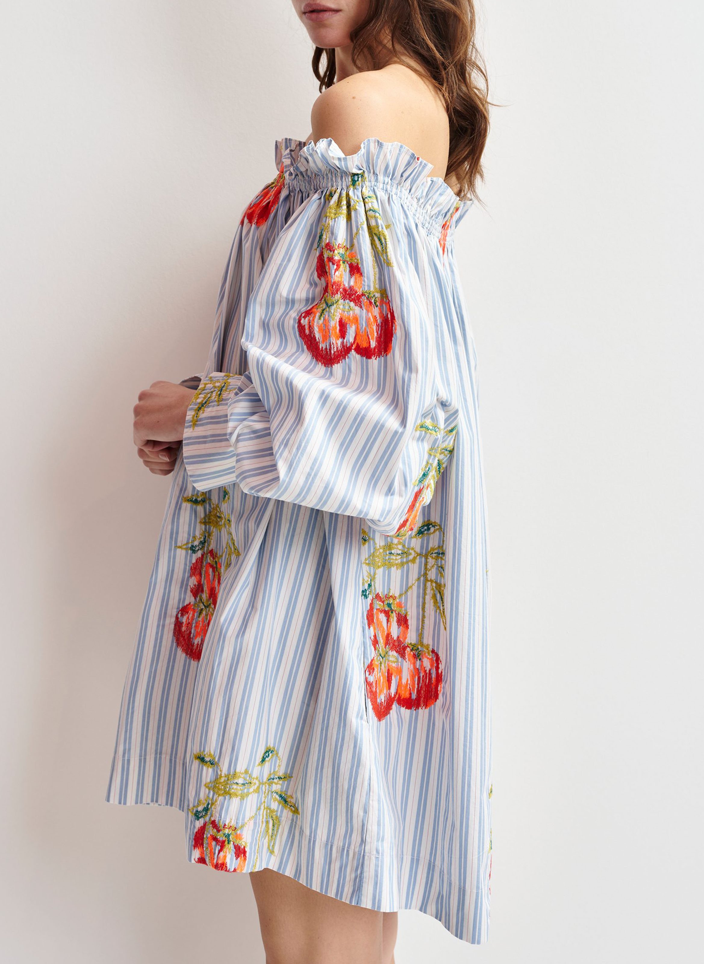 Robe courte épaules dénudées à rayures Ihassachusetts ESSENTIEL ANTWERP Bleu