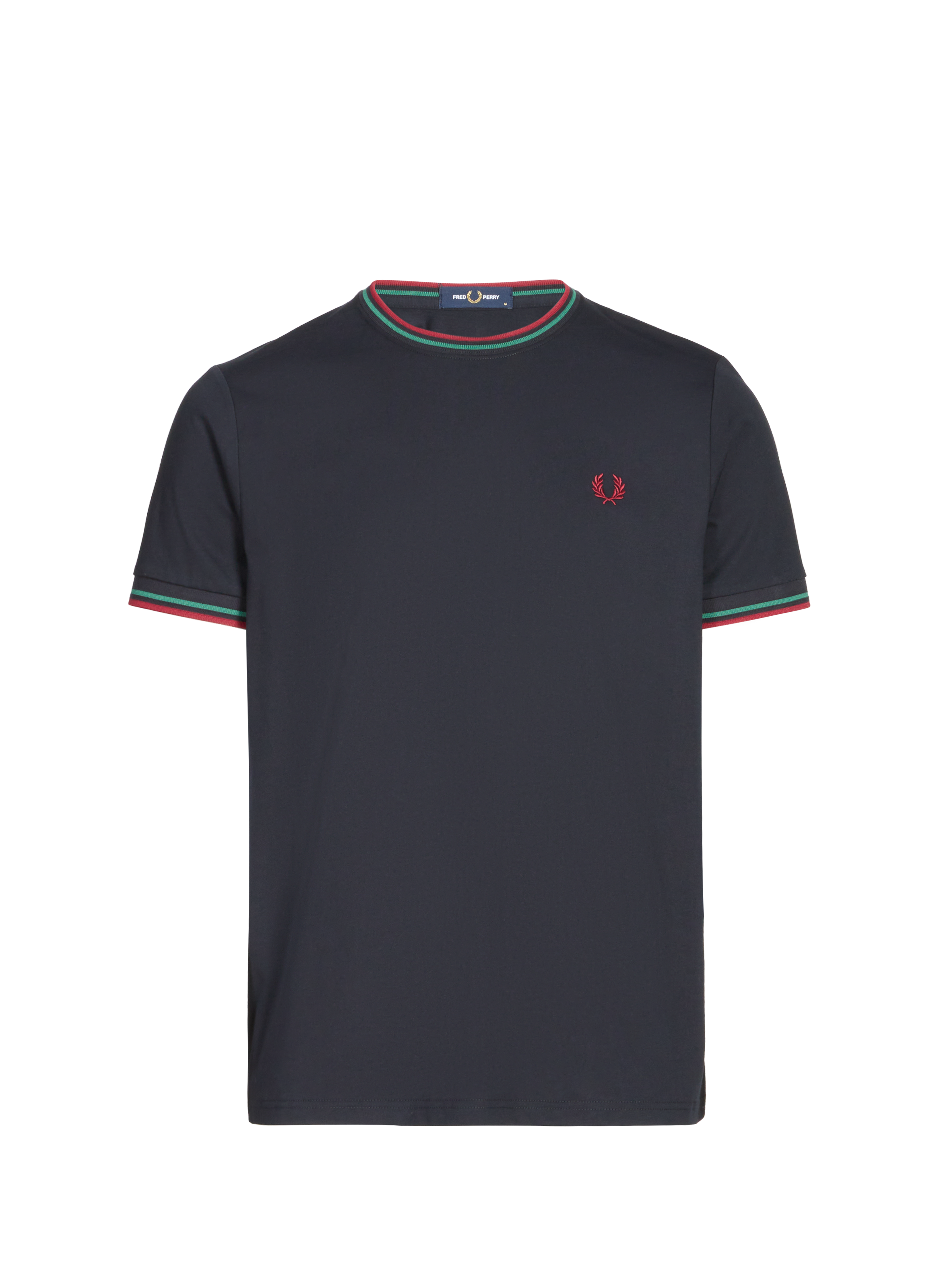 T-shirt brodé en coton FRED PERRY Bleu