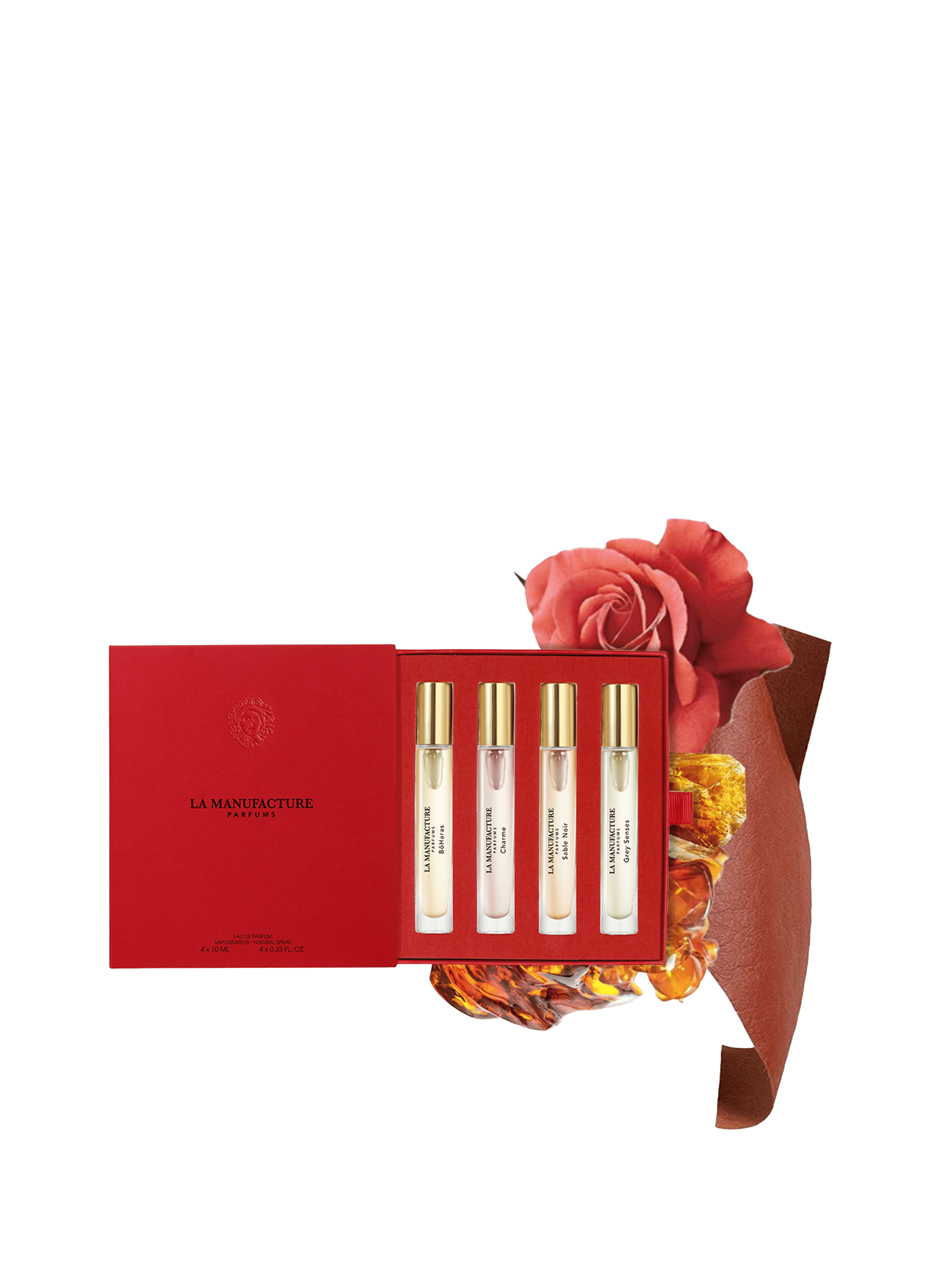 La Manufacture - Ontdekkingsset: Collectie Opus Materialen 4 x 10ml (Bôharas, Charme, Zwart Zand, Grijze Zintuigen) LA MANUFACTURE No color