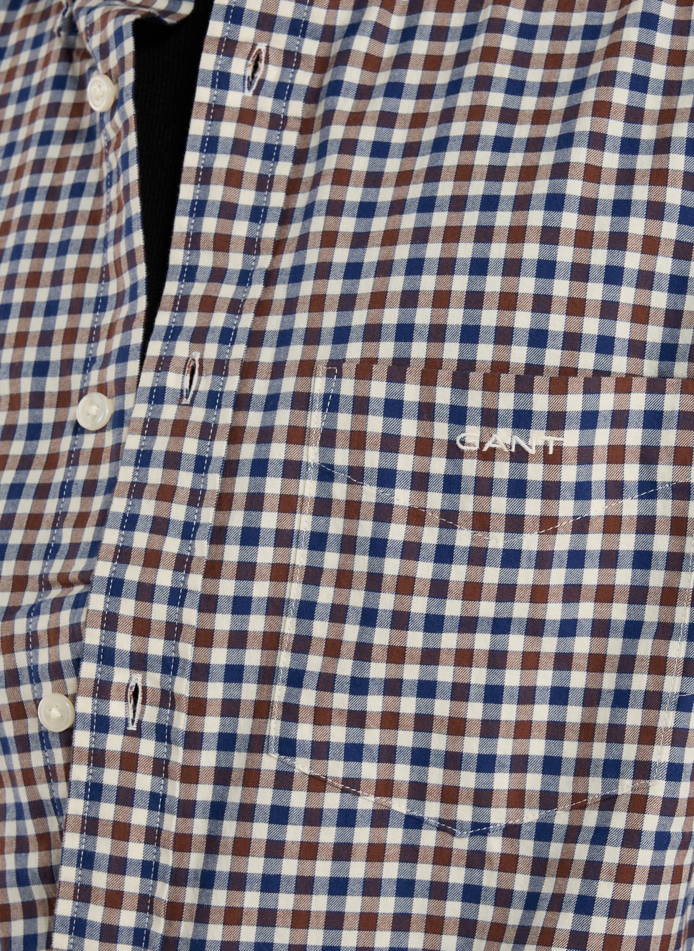 Straight cotton check shirt GANT Brown