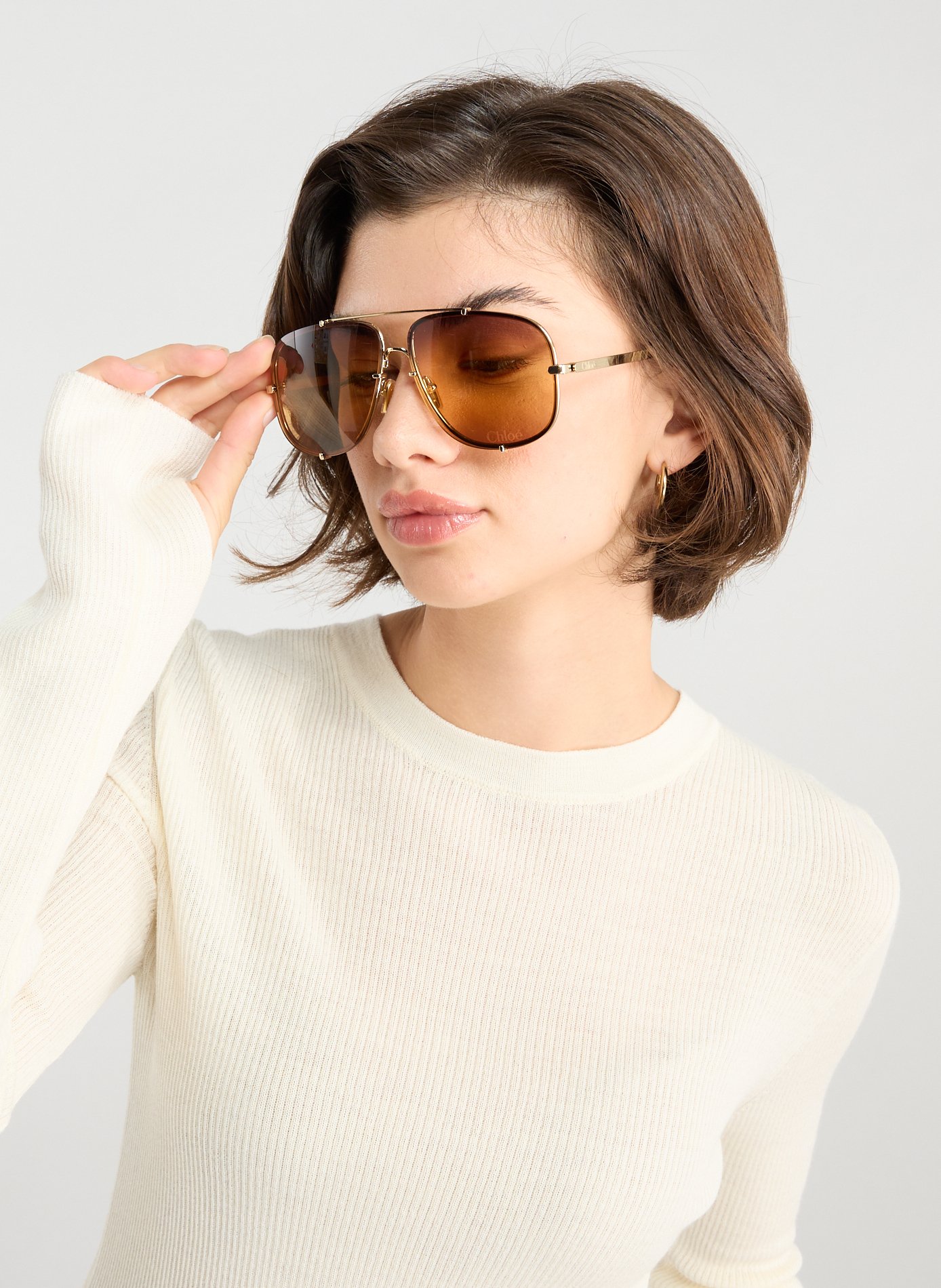Lunettes de soleil aviateur CHLOÉ Doré