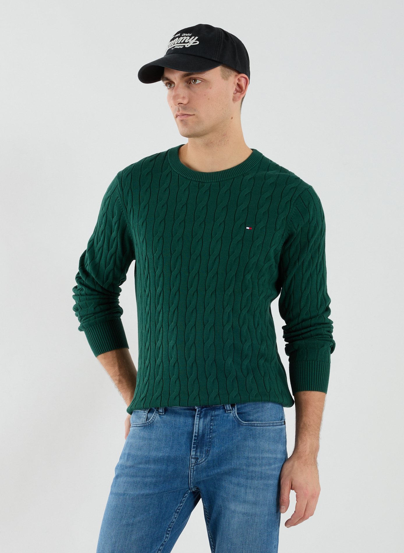 Cable knit jumper TOMMY HILFIGER Green