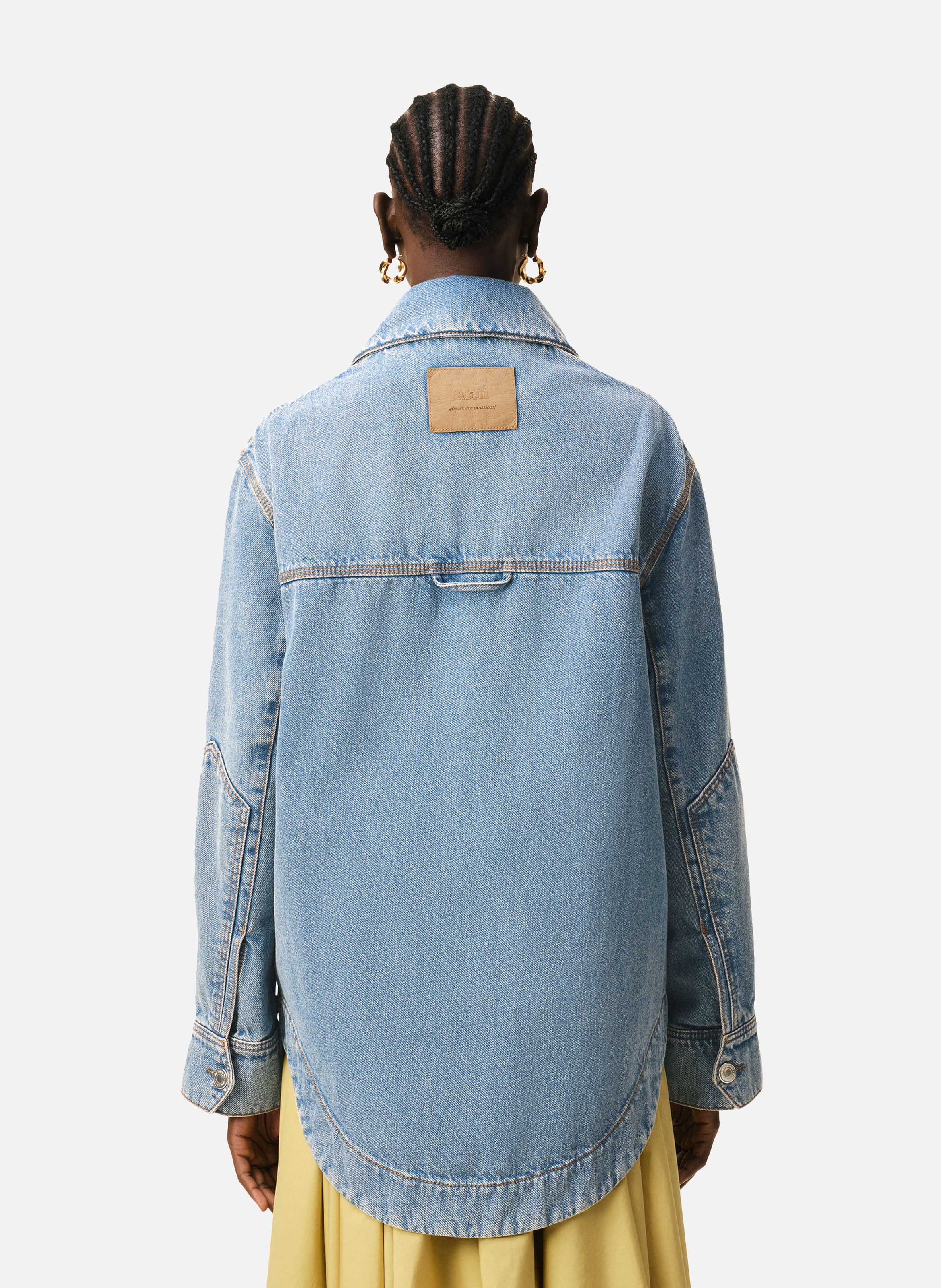 Surchemise worker ami de coeur unisexe en coton AMI PARIS Bleu