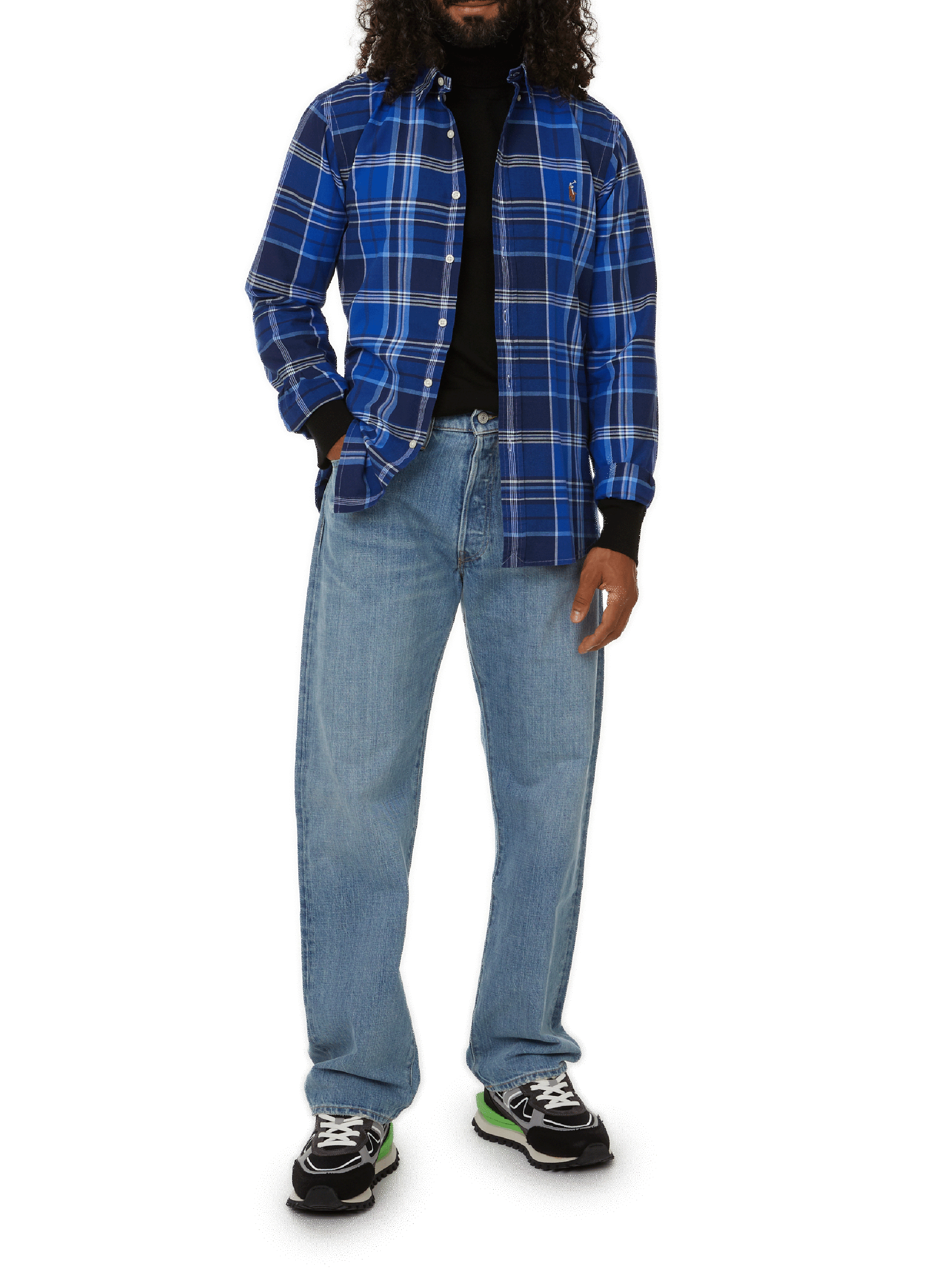 Slim-fit cotton check shirt POLO RALPH LAUREN Blue