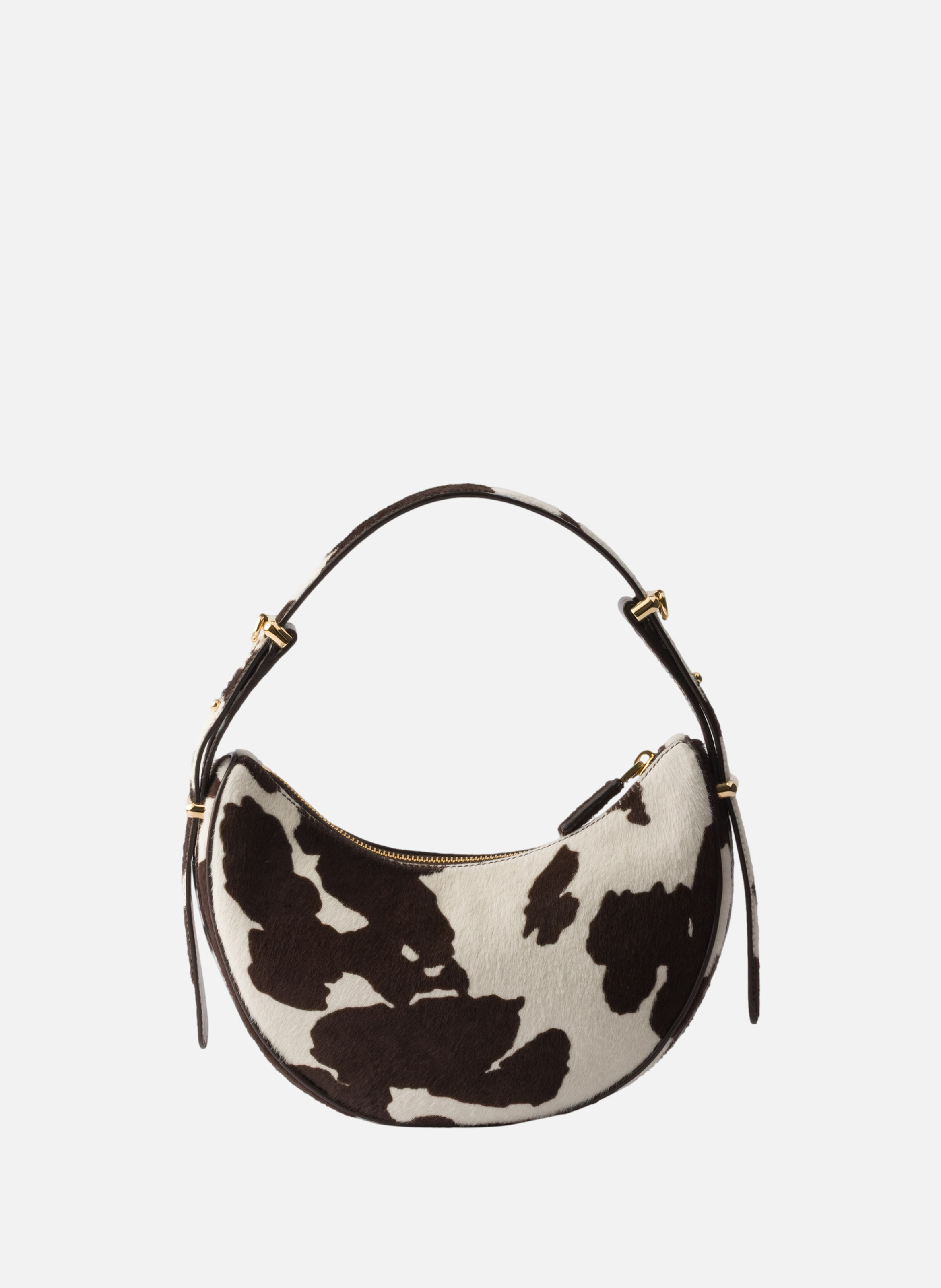 Mini sac porté épaule en cuir imprimé prada arqué PRADA Blanc