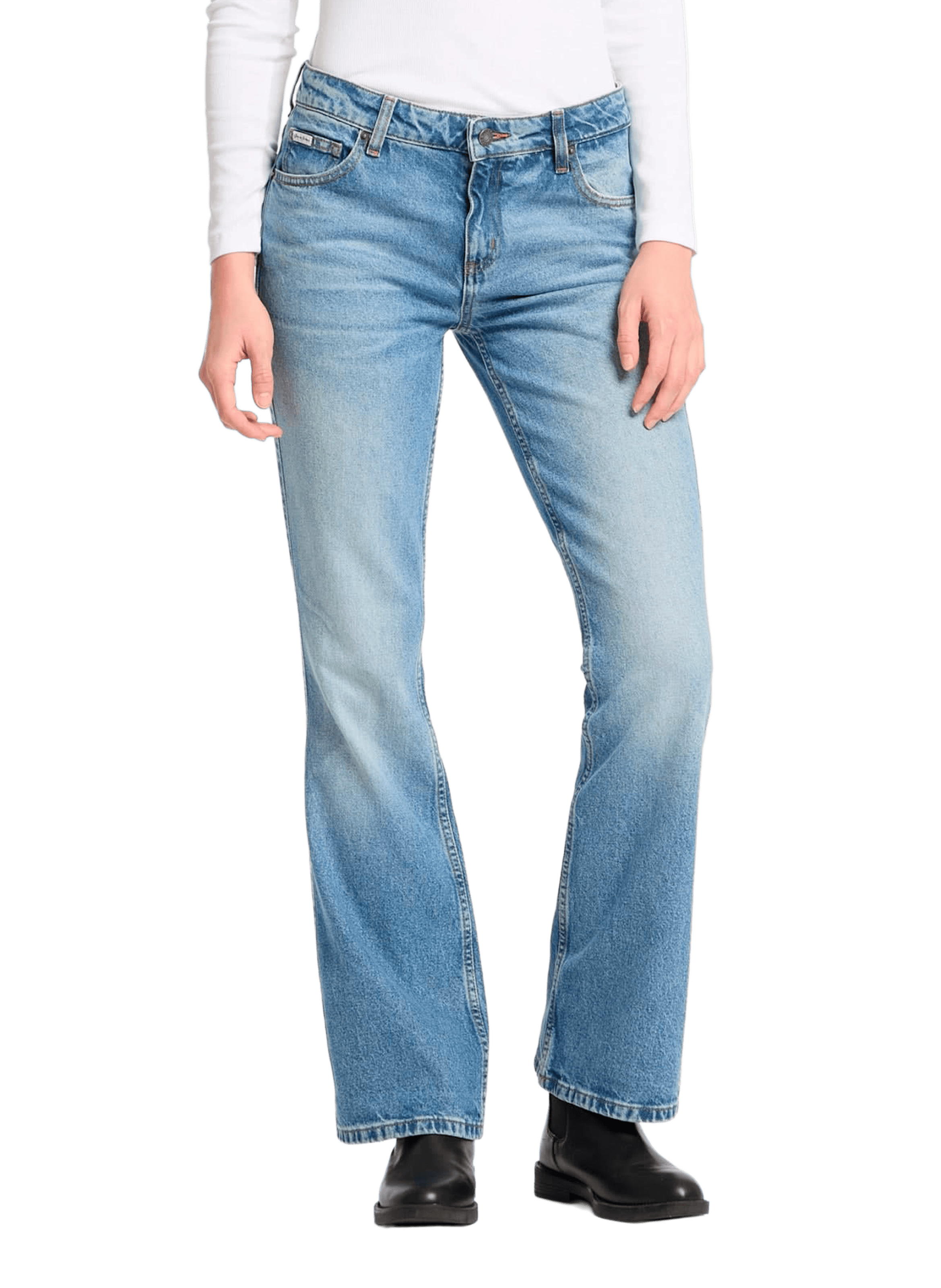 Jean bootcut en coton mélangé GUESS Bleu