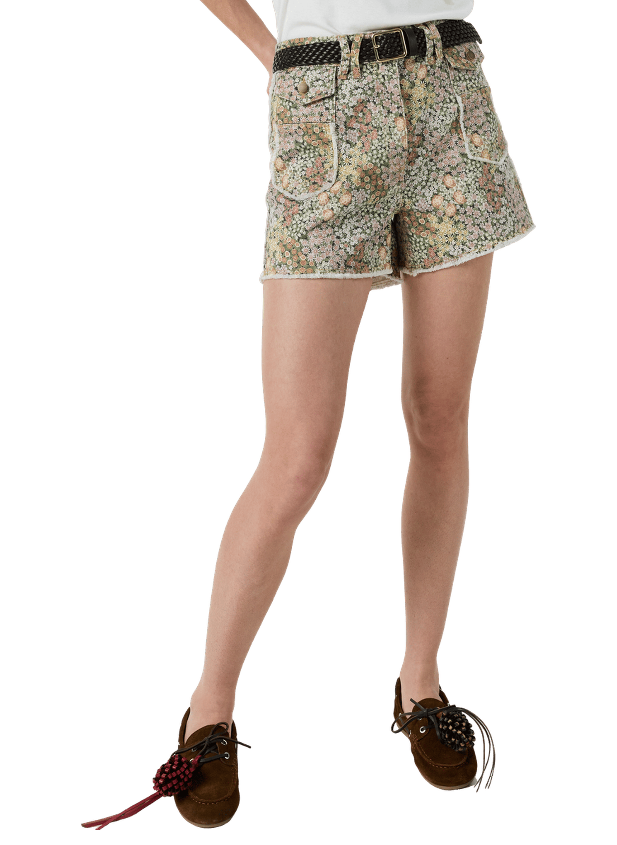 Short en denim à fleurs - farel GERARD DAREL Rose