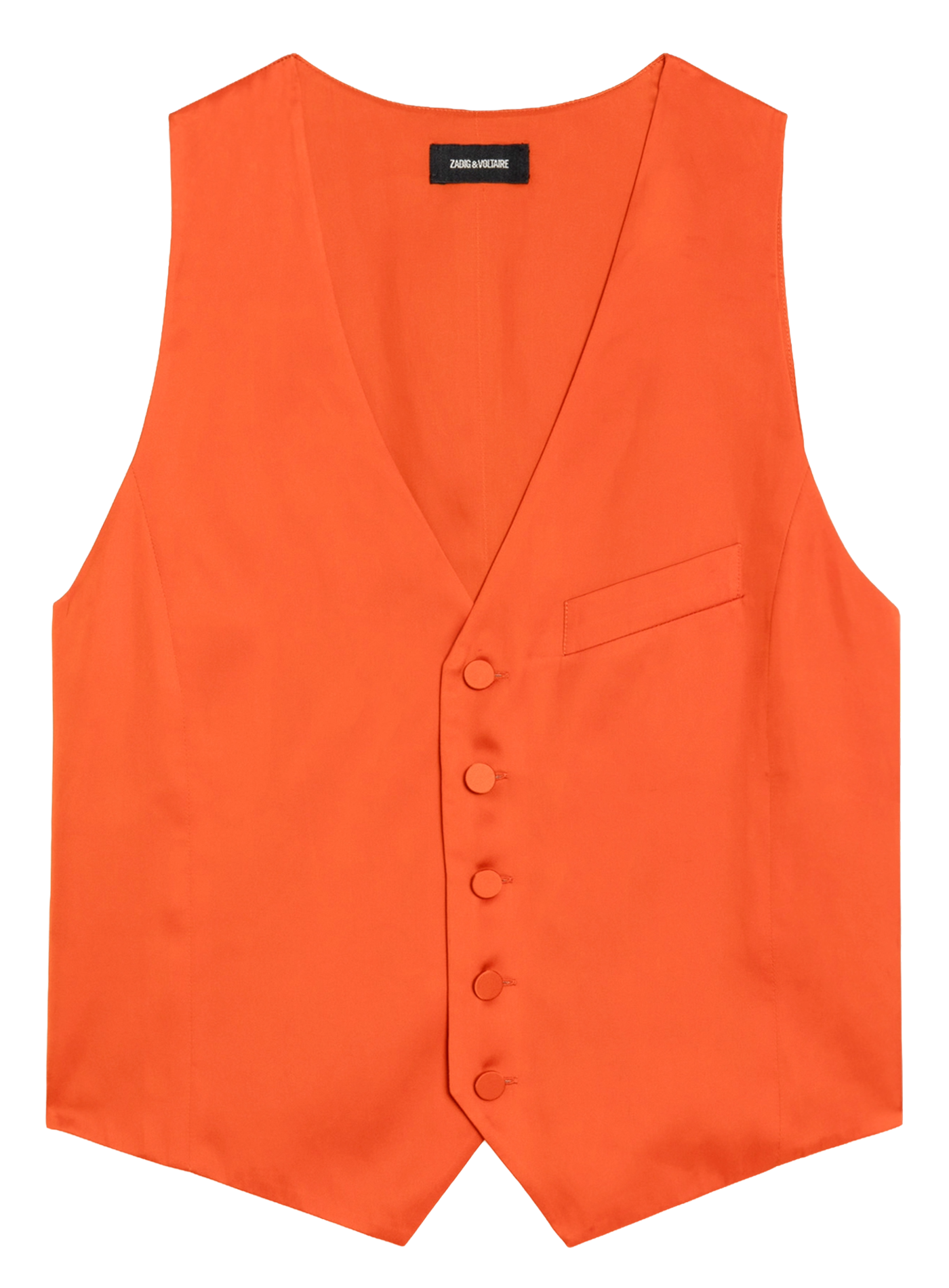 Gilet de costume col v en satin emaux ZADIG&VOLTAIRE Orange