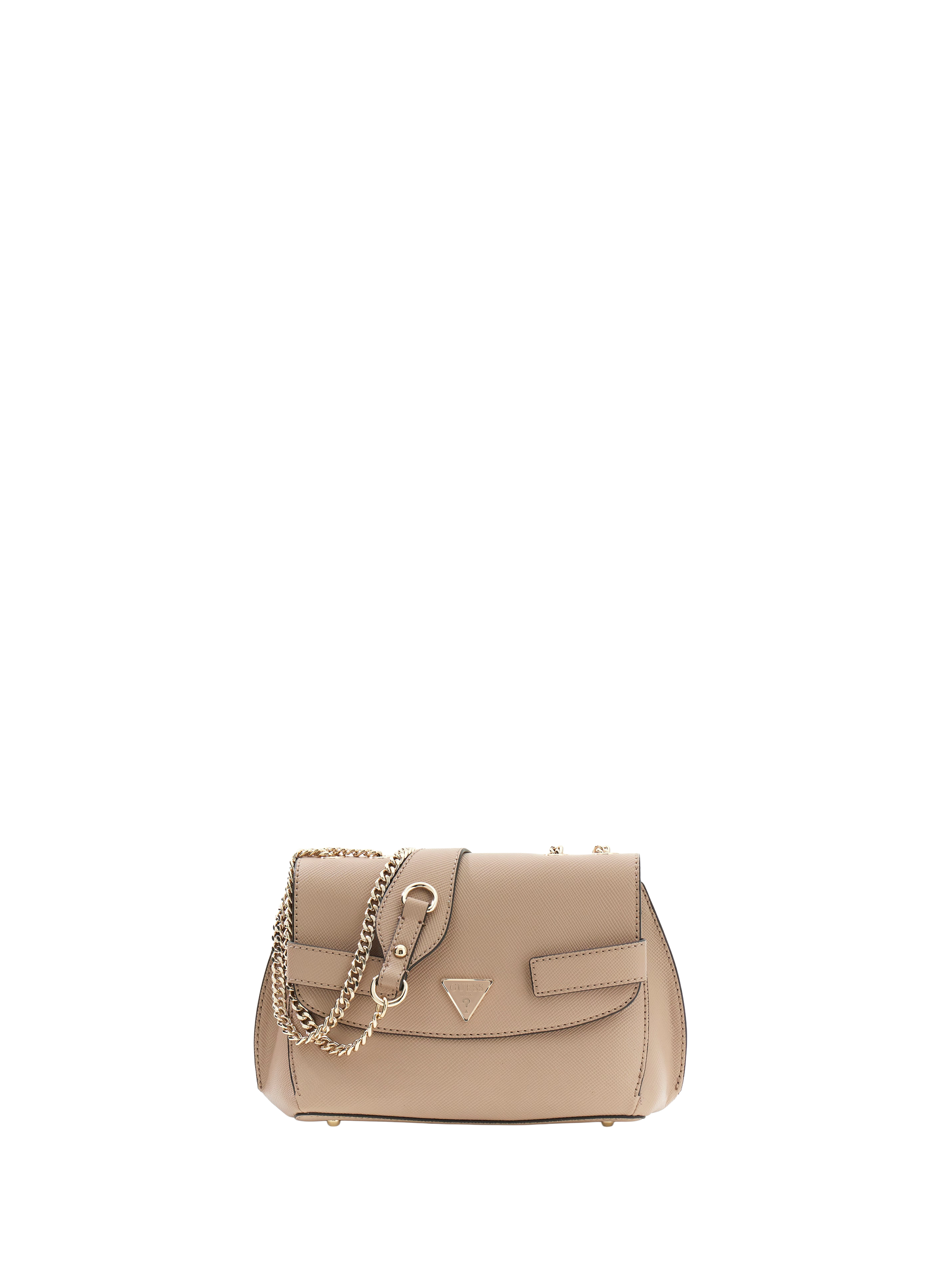 Sac à bandoulière chaîne effet cuir GUESS Marron