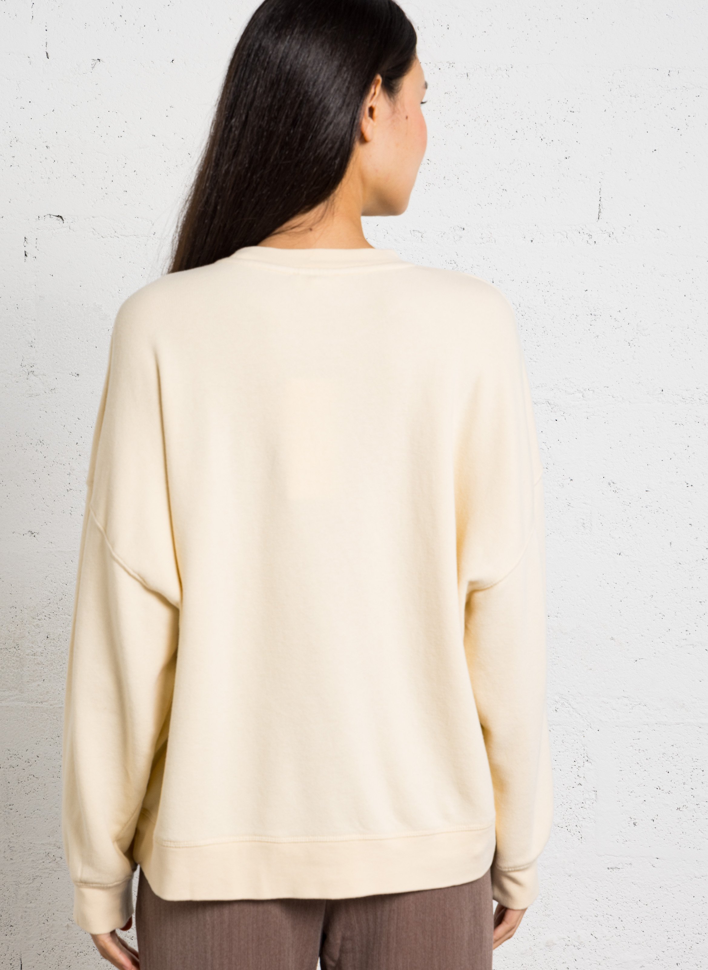 Sweat oversize col rond en coton mélangé atubay AMERICAN VINTAGE Beige