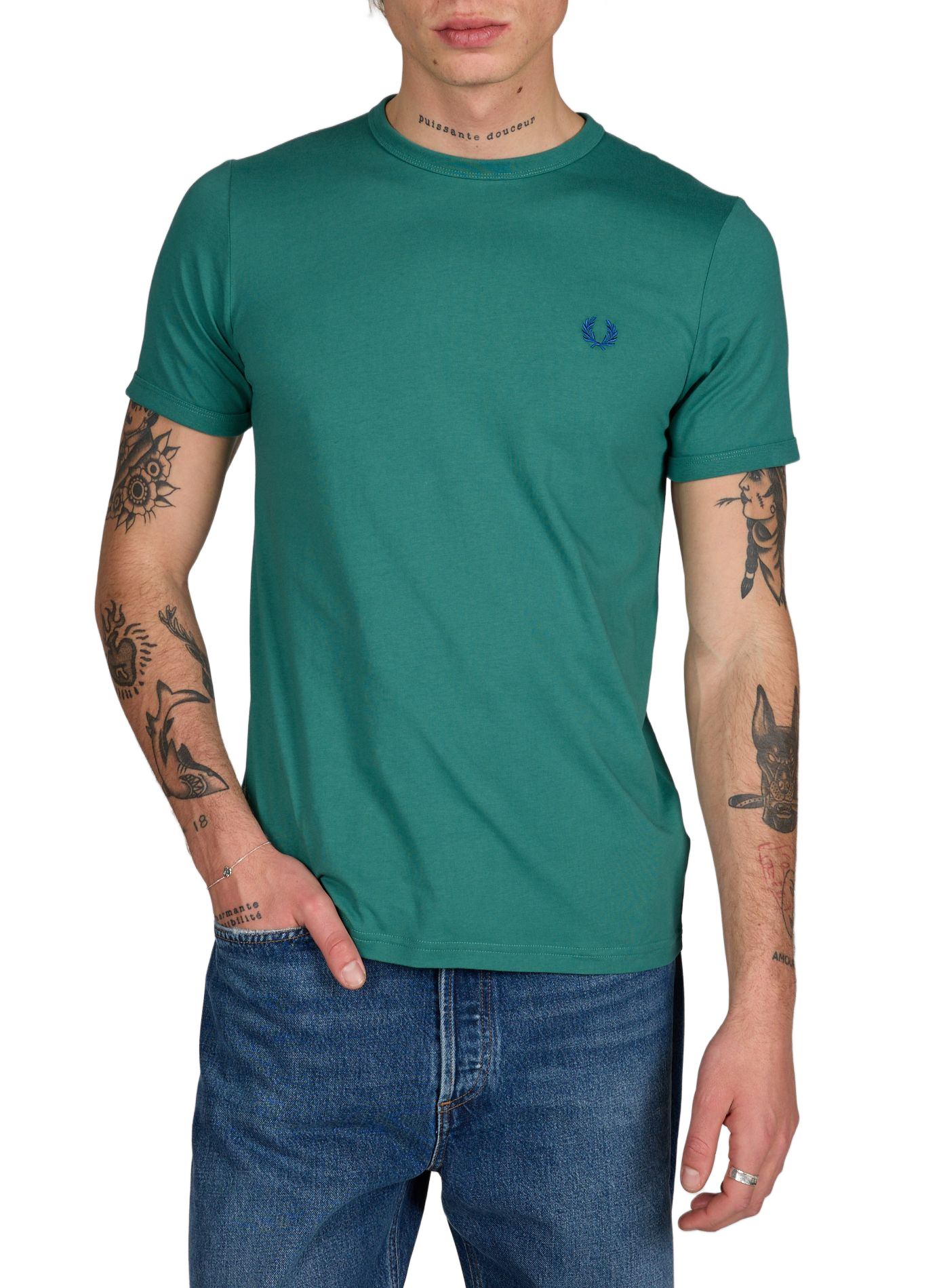 T-shirt with contrasting edges FRED PERRY Green