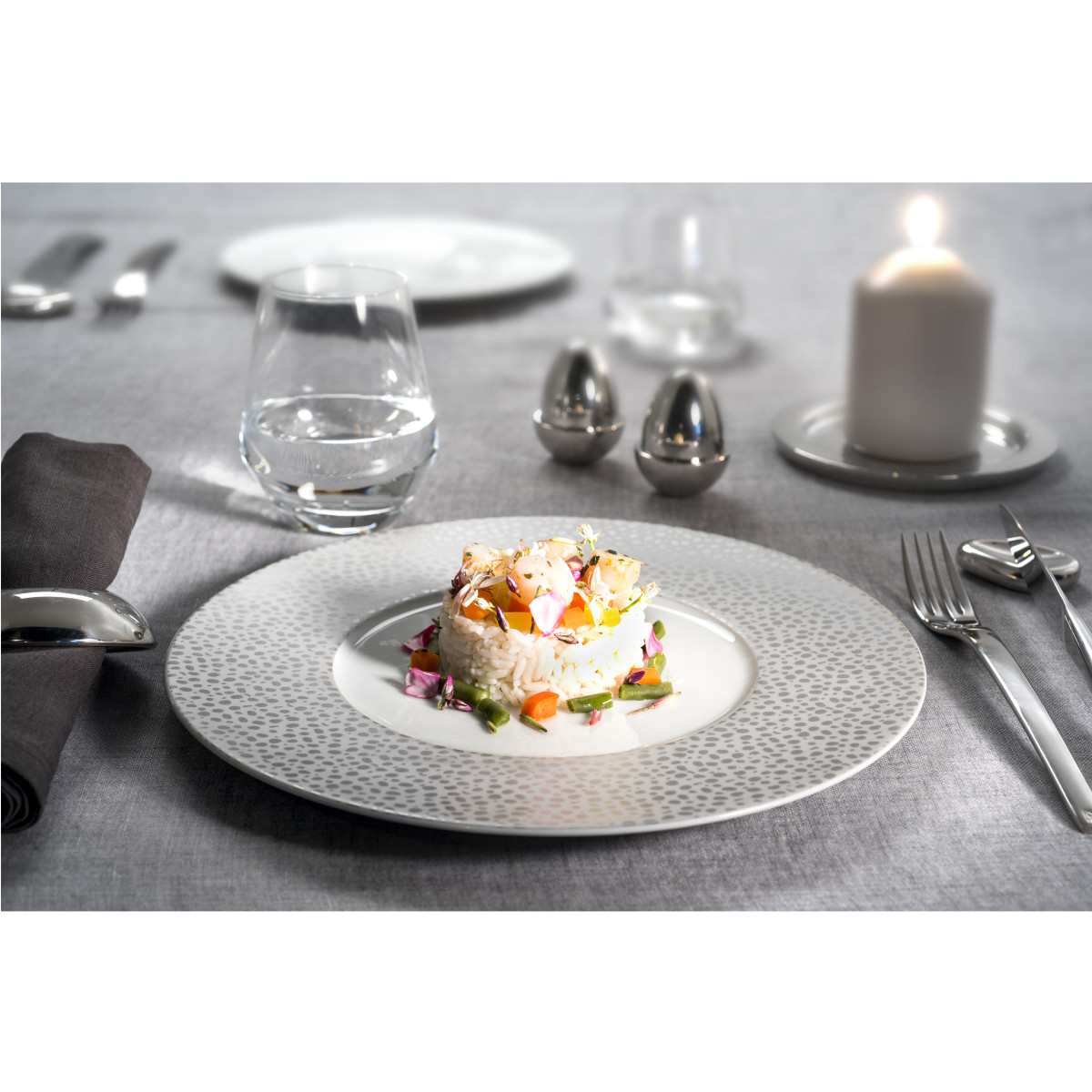 Baghera - assiette plate 27 cm (lot de 6) MEDARD DE NOBLAT Argent