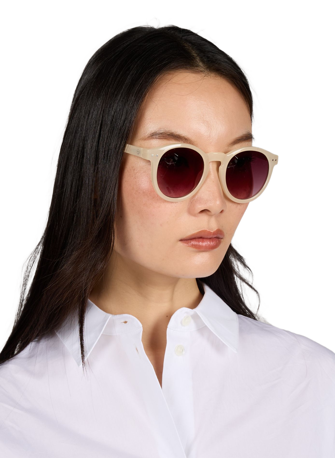 Lunettes de soleil rondes IZIPIZI Blanc