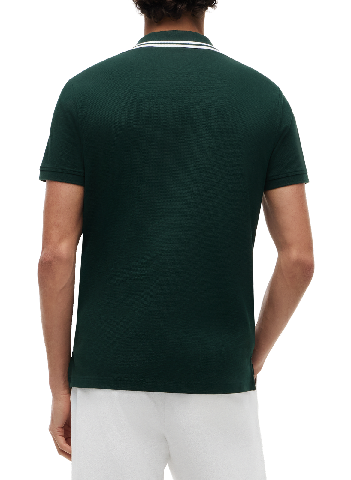 Polo droit à logo en coton mélangé TOMMY HILFIGER Vert